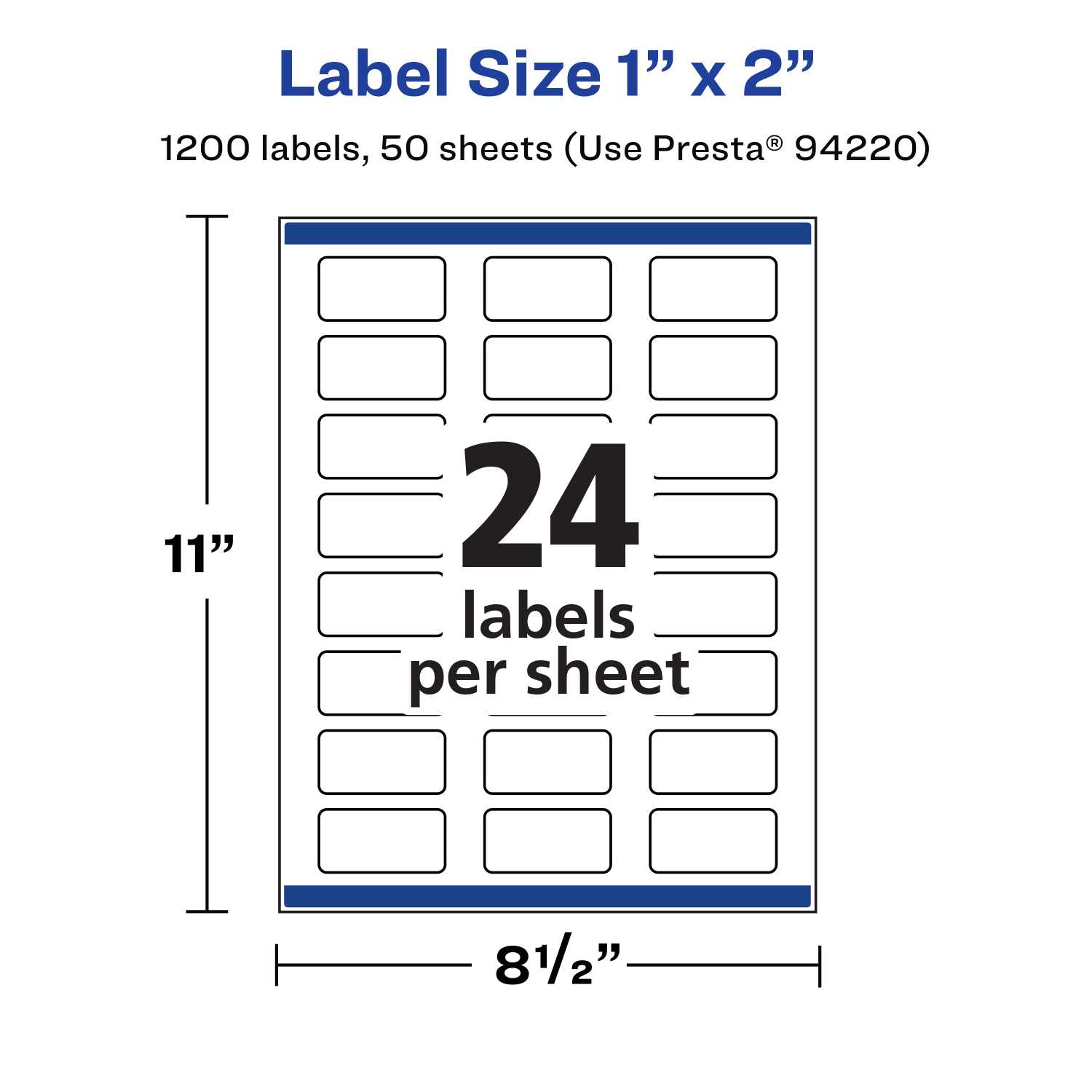 Avery Permanent Labels With Sure Feed, 94220-WMP50, Rectangle, 1in x 2in, White, Pack Of 1,200 - Image 6