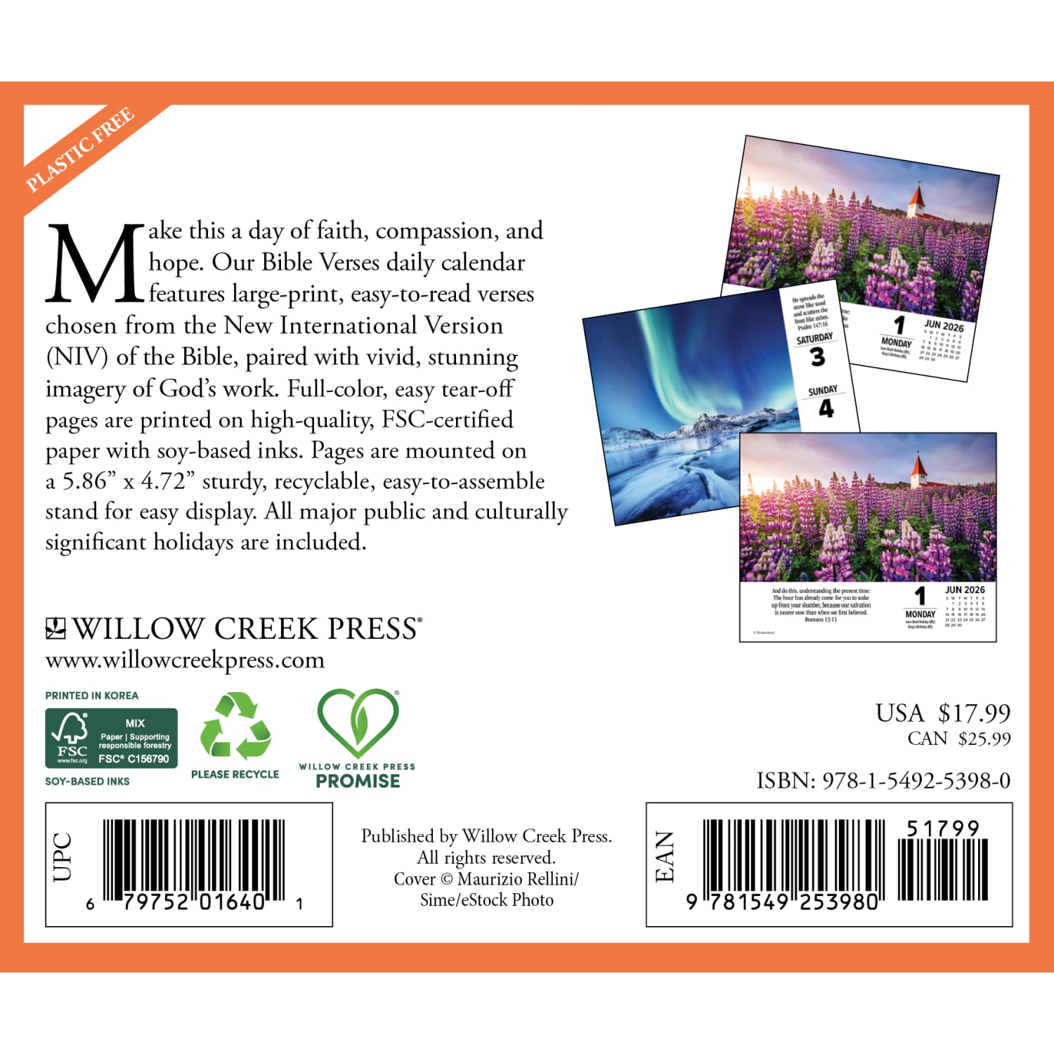 2026 Willow Creek Press Page-A-Day Daily Desk Calendar, 6-1/4in x 5-1/2in, Bible Verses, January To December, 53980 - Image 6
