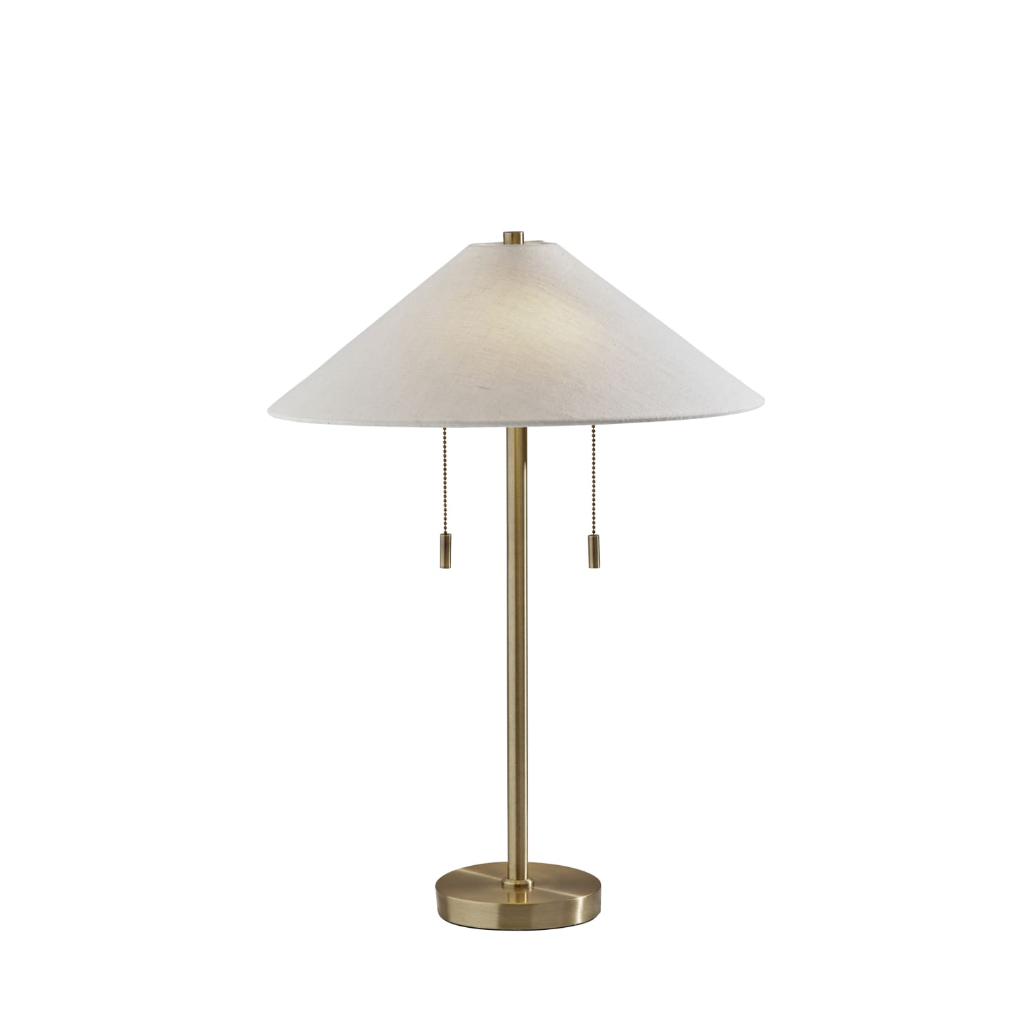 Adesso Claremont Table Lamp, 24inH, Off-White/Antique Brass