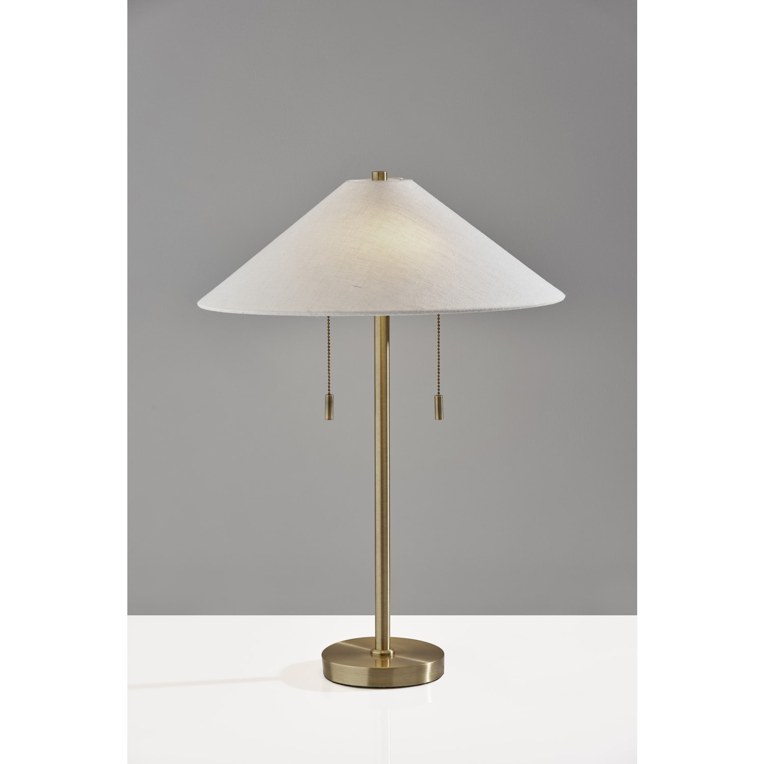 Adesso Claremont Table Lamp, 24inH, Off-White/Antique Brass - Image 3