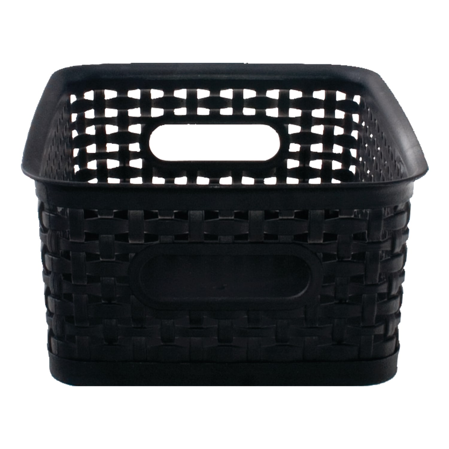 Realspace Plastic Weave Bin, Small Size, 4in x 7 1/2in x 10in, Black - Image 4