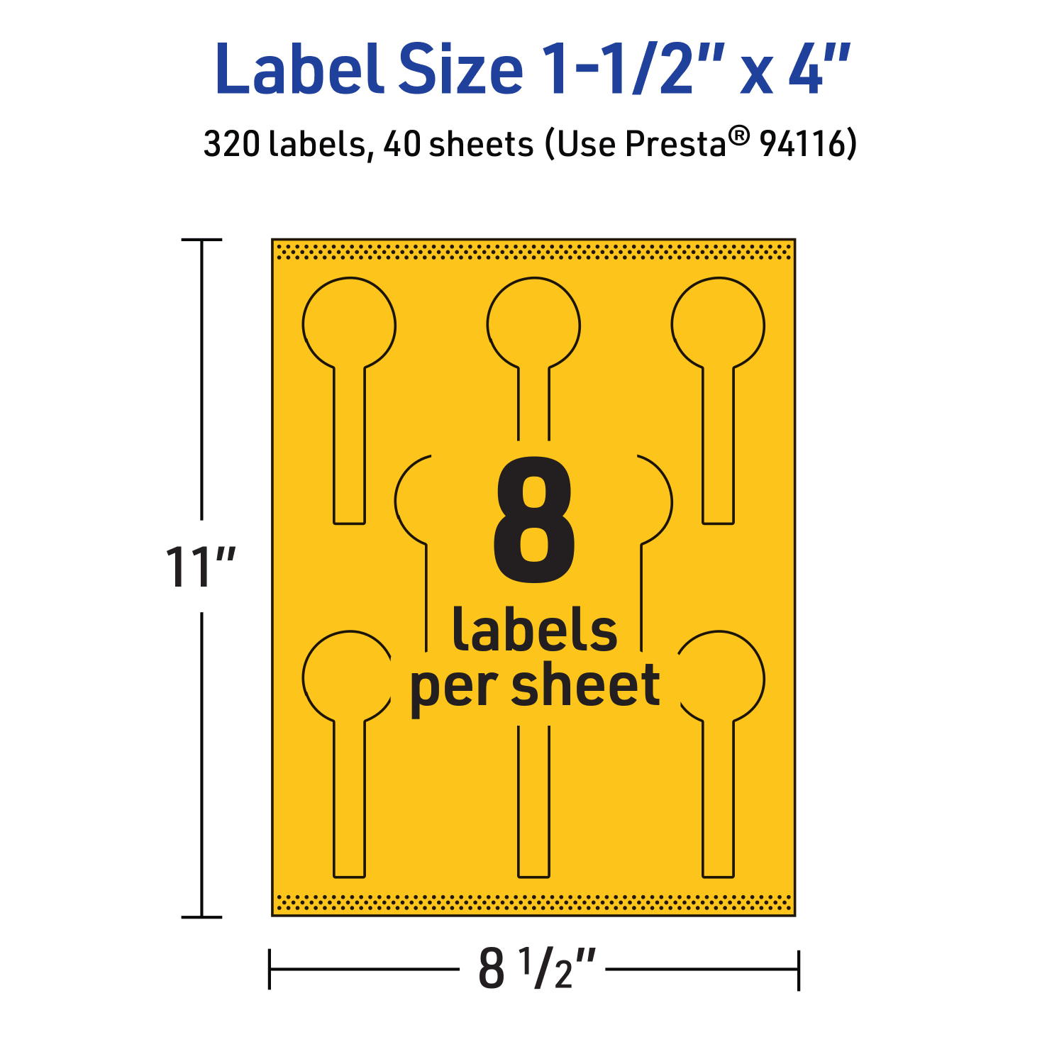 Avery Print-To-The-Edge Labels With Sure Feed Technology, 94116-BYP40, Lollipop, 1-1/2in x 4in, Matte Bright Yellow, Pack of 320 - Image 6