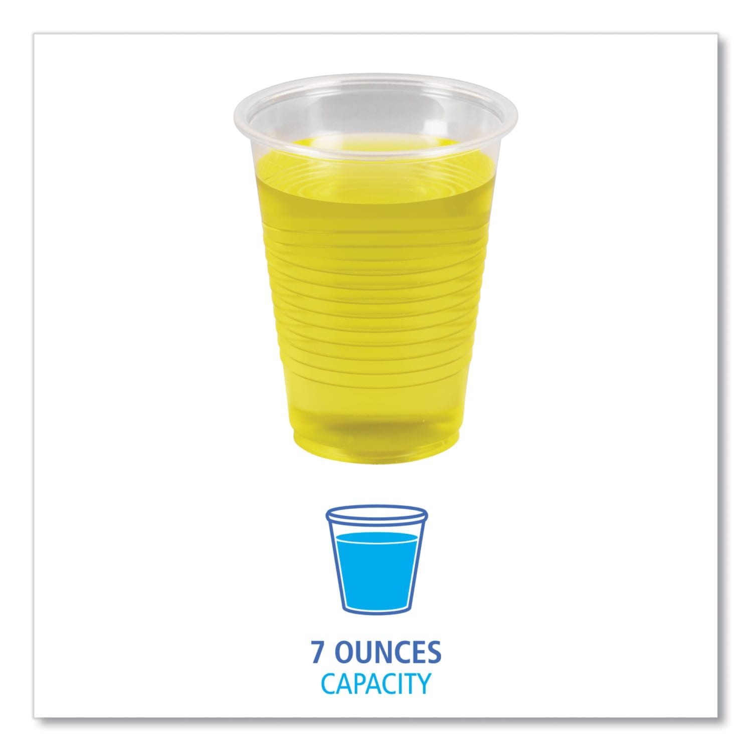 Boardwalk Plastic Cold Cups, 7 Oz, Clear, Sleeve Of 100 Cups, Carton Of 25 Sleeves - Image 3