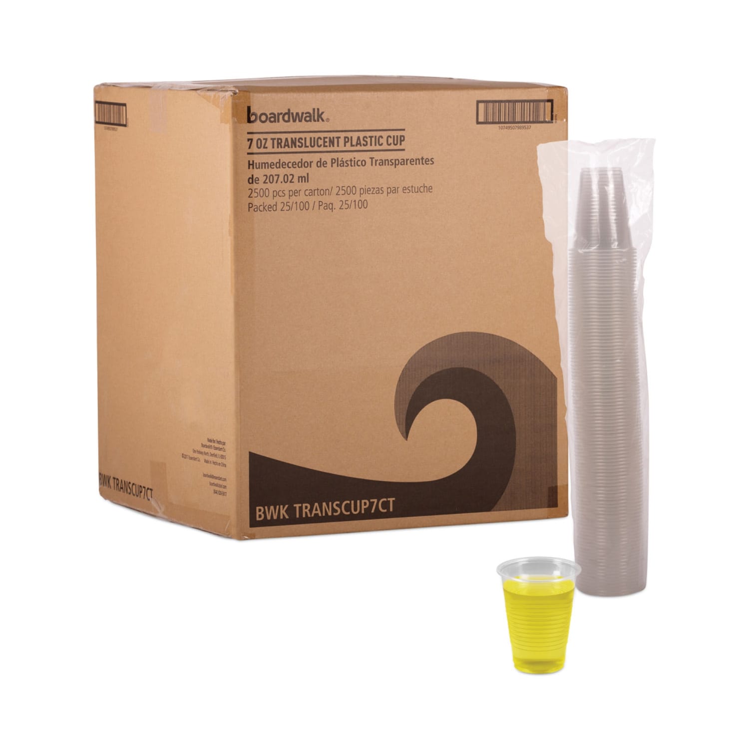 Boardwalk Plastic Cold Cups, 7 Oz, Clear, Sleeve Of 100 Cups, Carton Of 25 Sleeves - Image 6