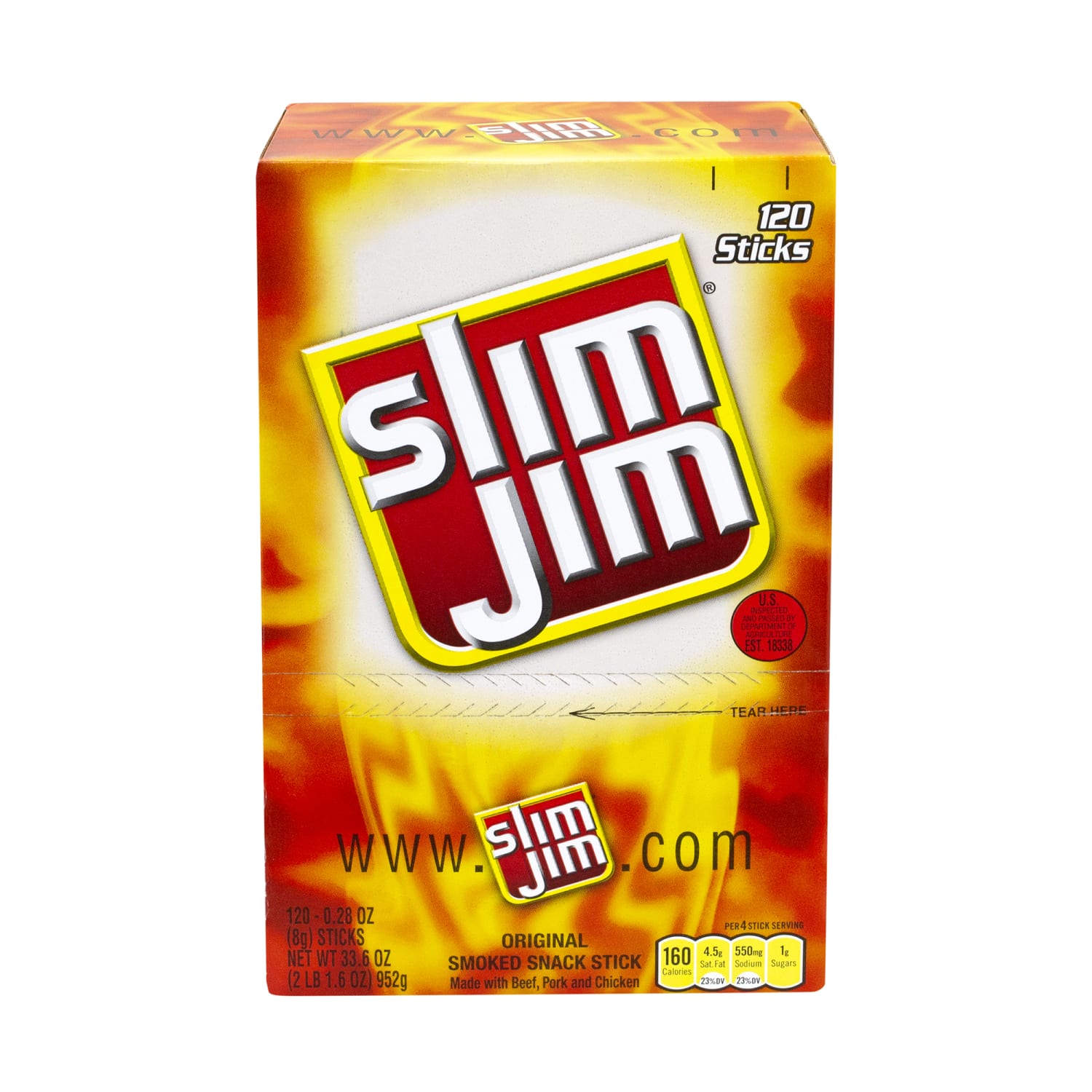 Slim Jim Snack-Sized Smoked Meat Sticks, 0.28 Oz, Box Of 120 Sticks - Image 4
