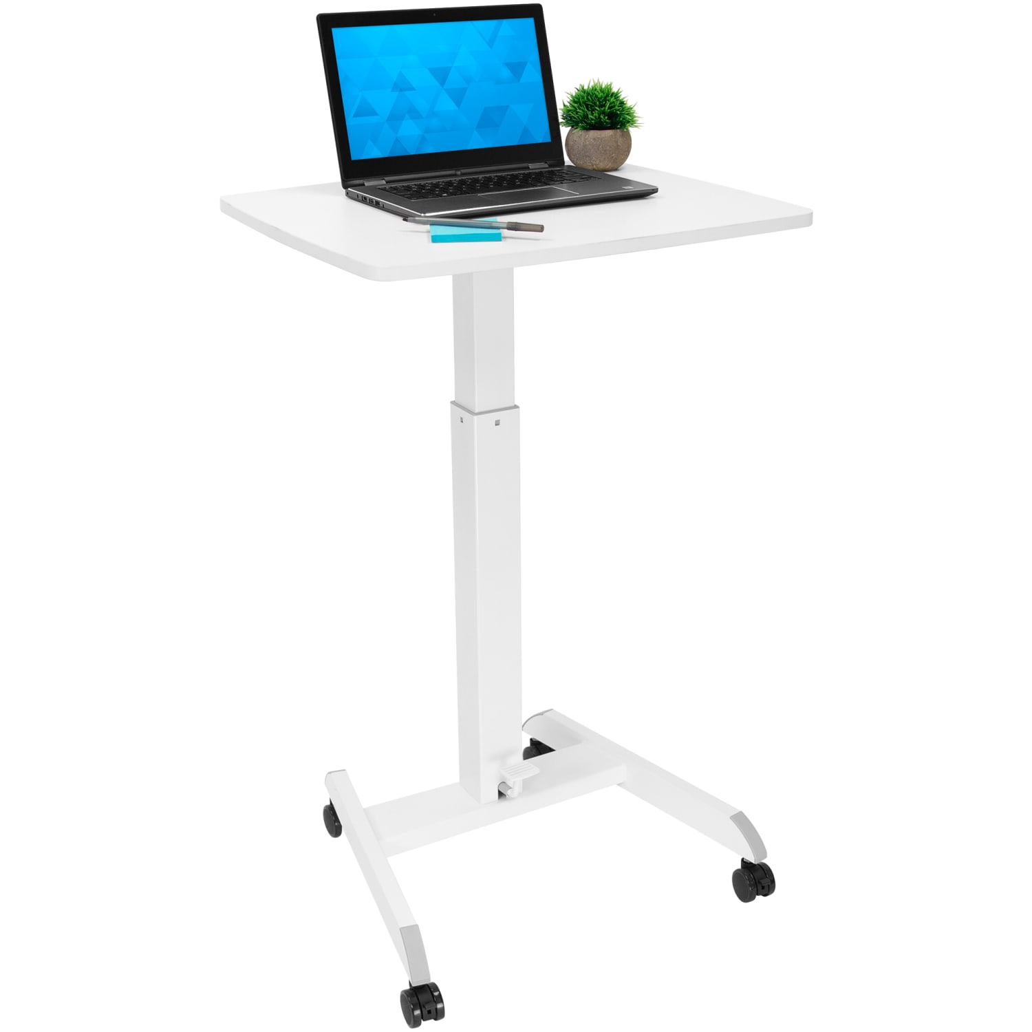 Mount-It! Adjustable Rolling 23inW Laptop Computer Desk, White - Image 3