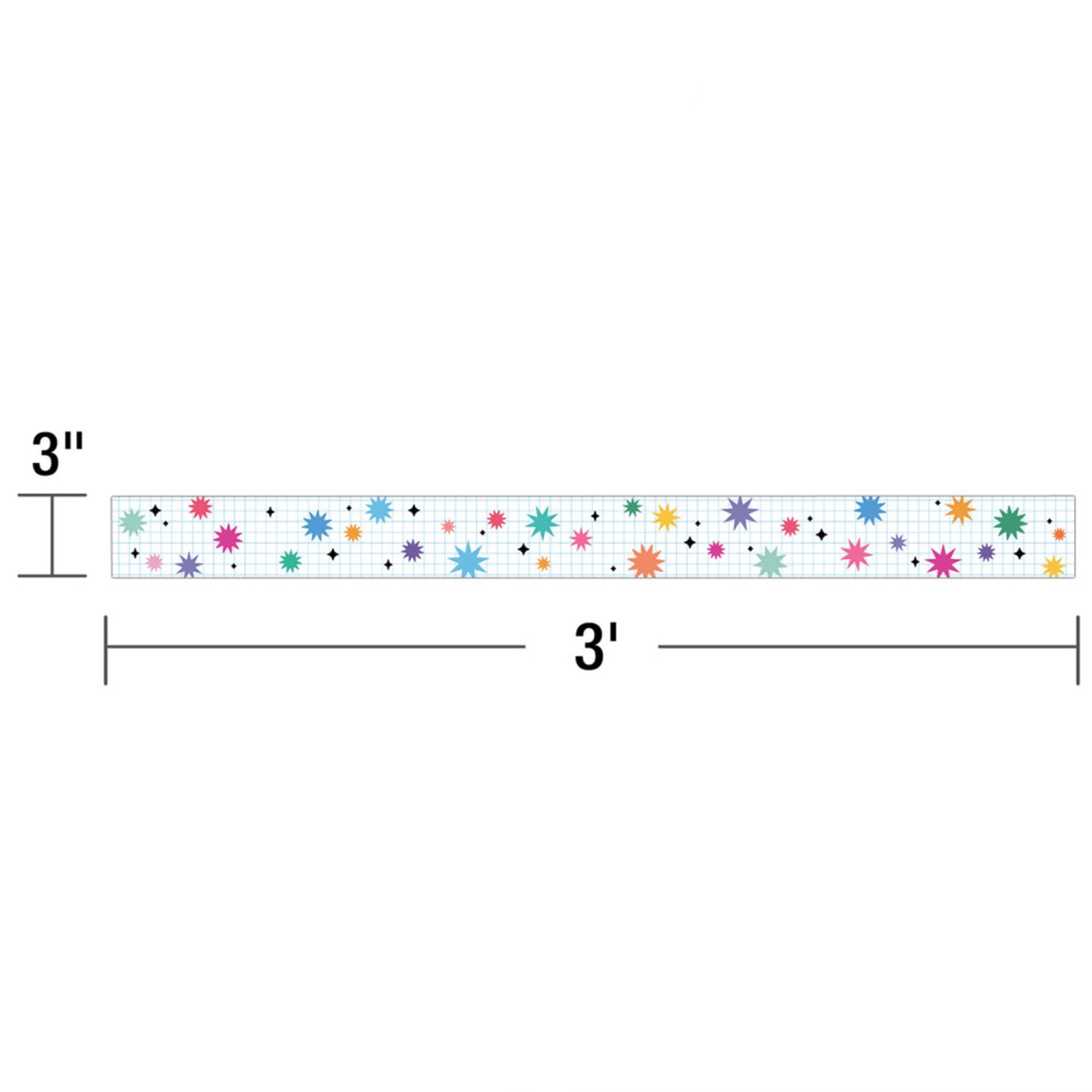 Carson Dellosa Education Straight Borders, 3in x 36in, Happily Ever Elementary Retro Remix Bursts & Twinkles, 36 Feet Per Pack, Set Of 6 Packs - Image 6