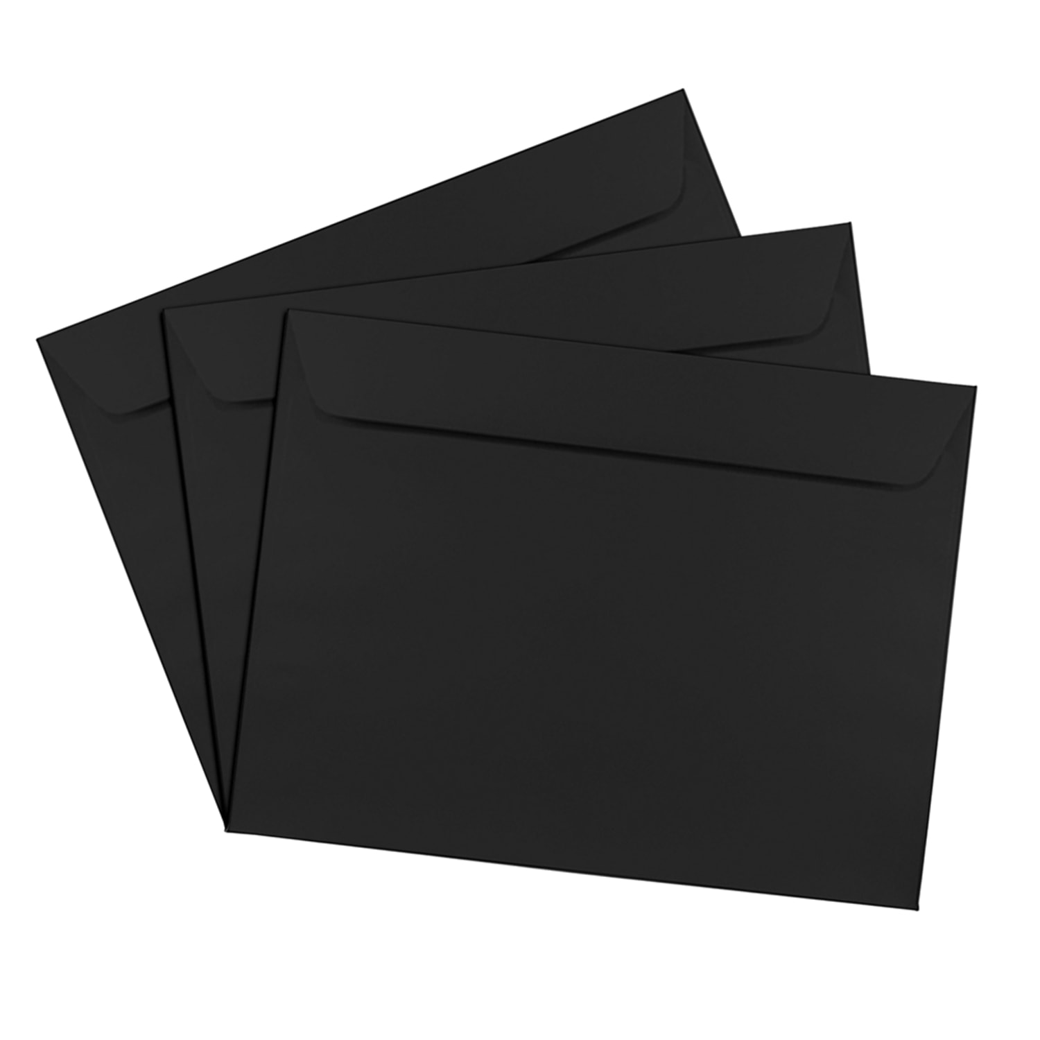 JAM Paper Booklet Envelopes, 9in x 12in, Gummed Seal, Smooth Black, Pack Of 25 - Image 4