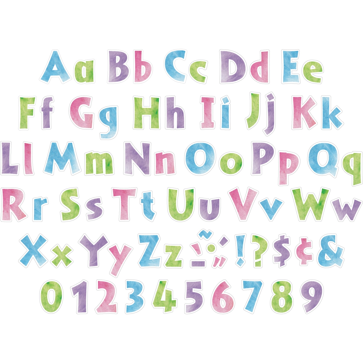Barker Creek Letter Pop-Outs, 4in, Tie-Dye, Set of 510 Pop-Outs - Image 3