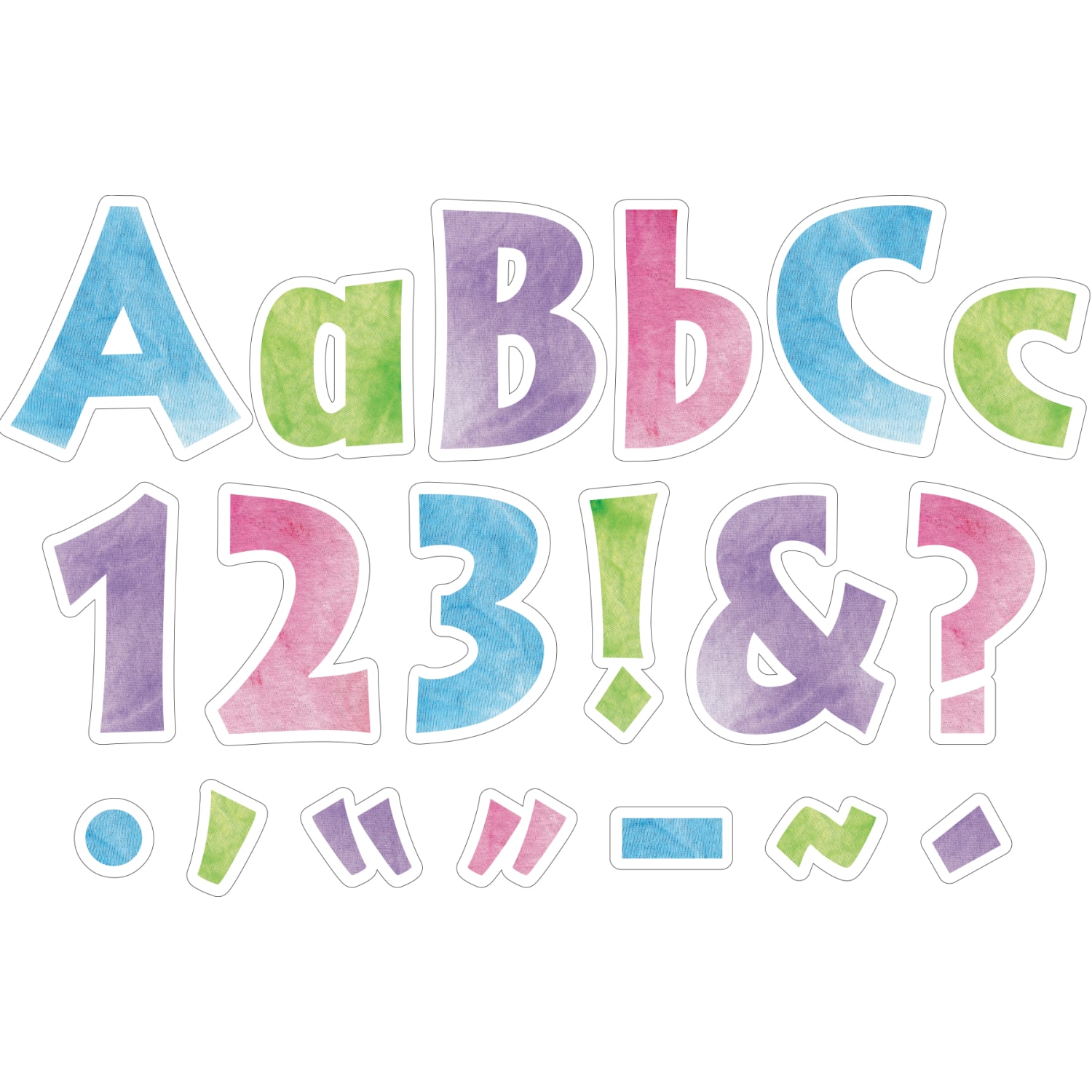 Barker Creek Letter Pop-Outs, 4in, Tie-Dye, Set of 510 Pop-Outs - Image 4