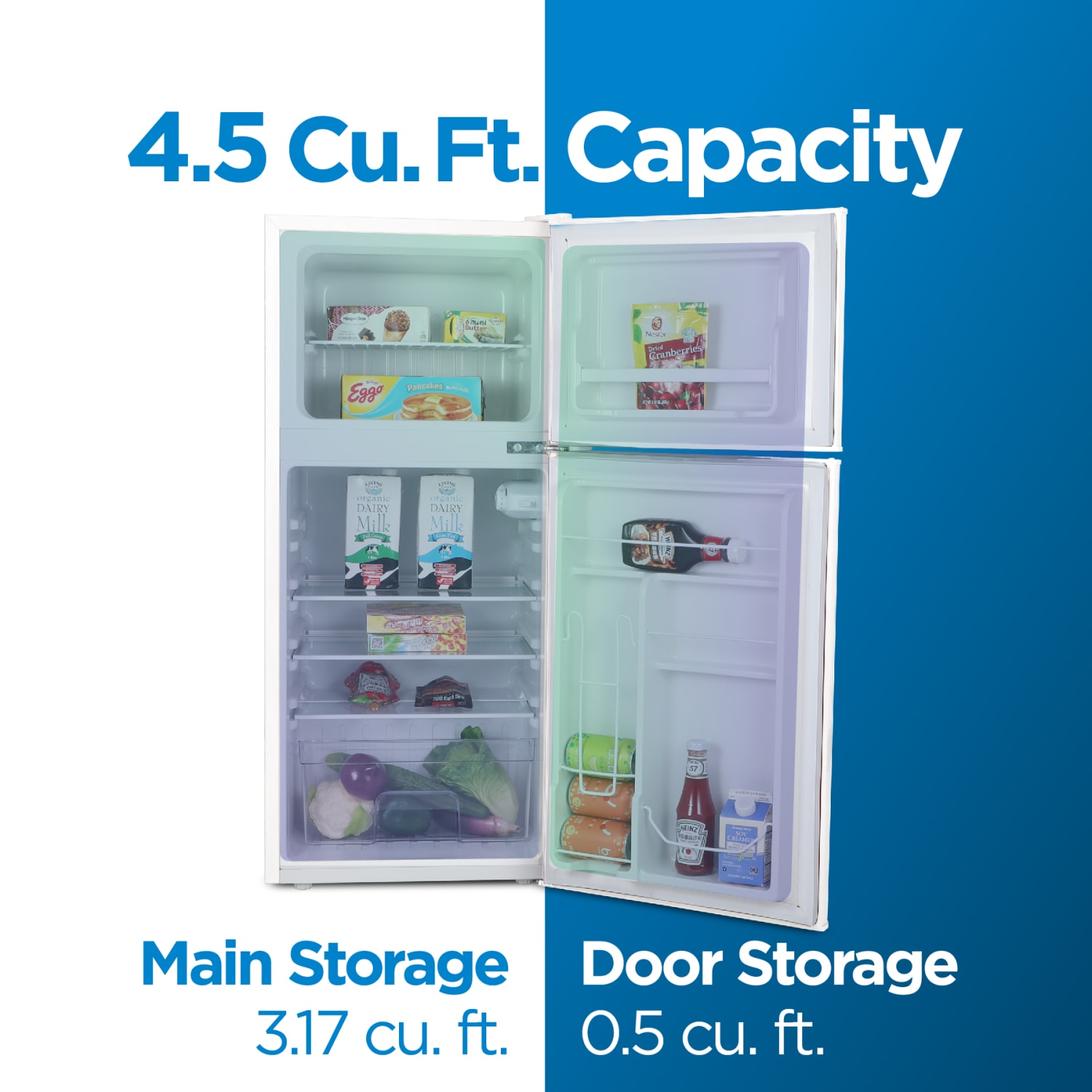 Commercial Cool 4.5 Cu. Ft. TM Retro Vintage Style Refrigerator With True Freezer, White - Image 3