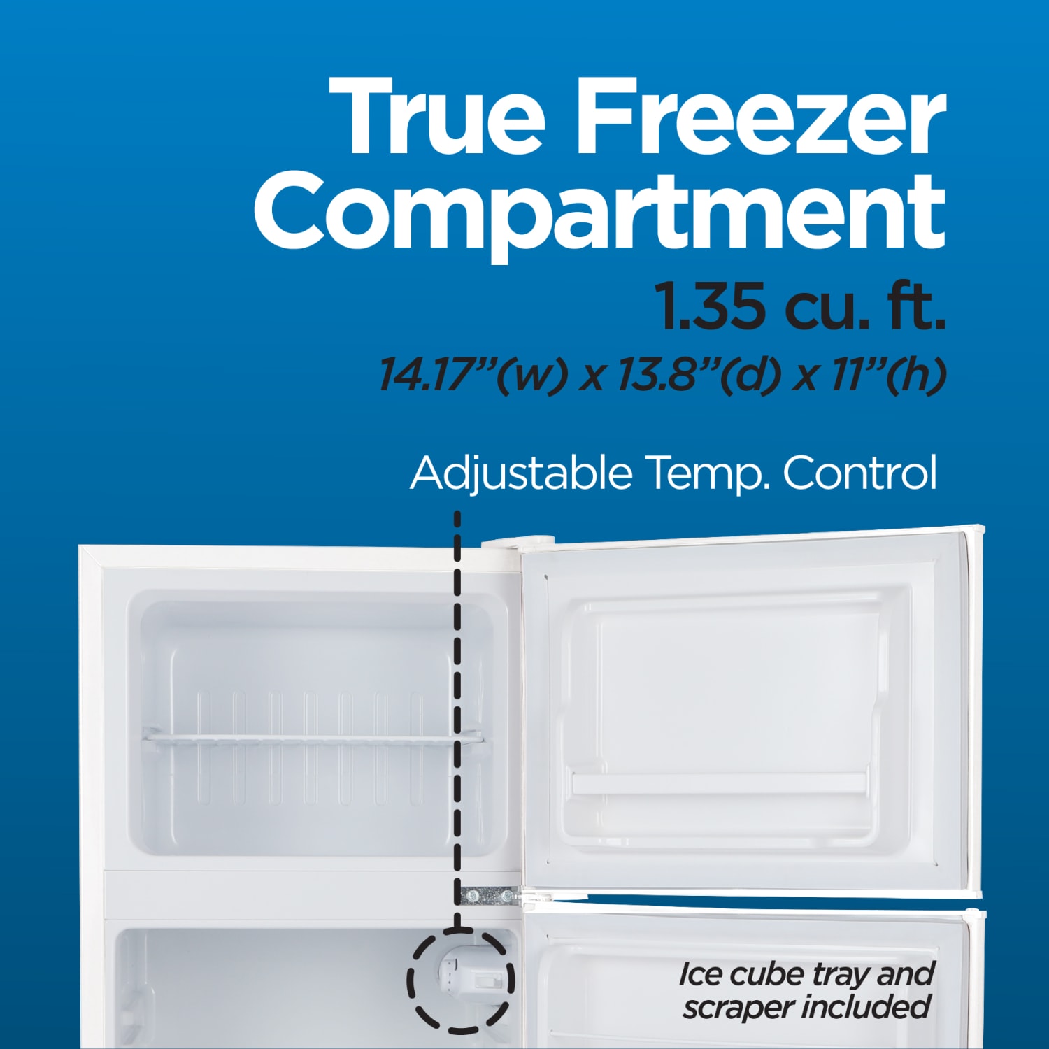 Commercial Cool 4.5 Cu. Ft. TM Retro Vintage Style Refrigerator With True Freezer, White - Image 5