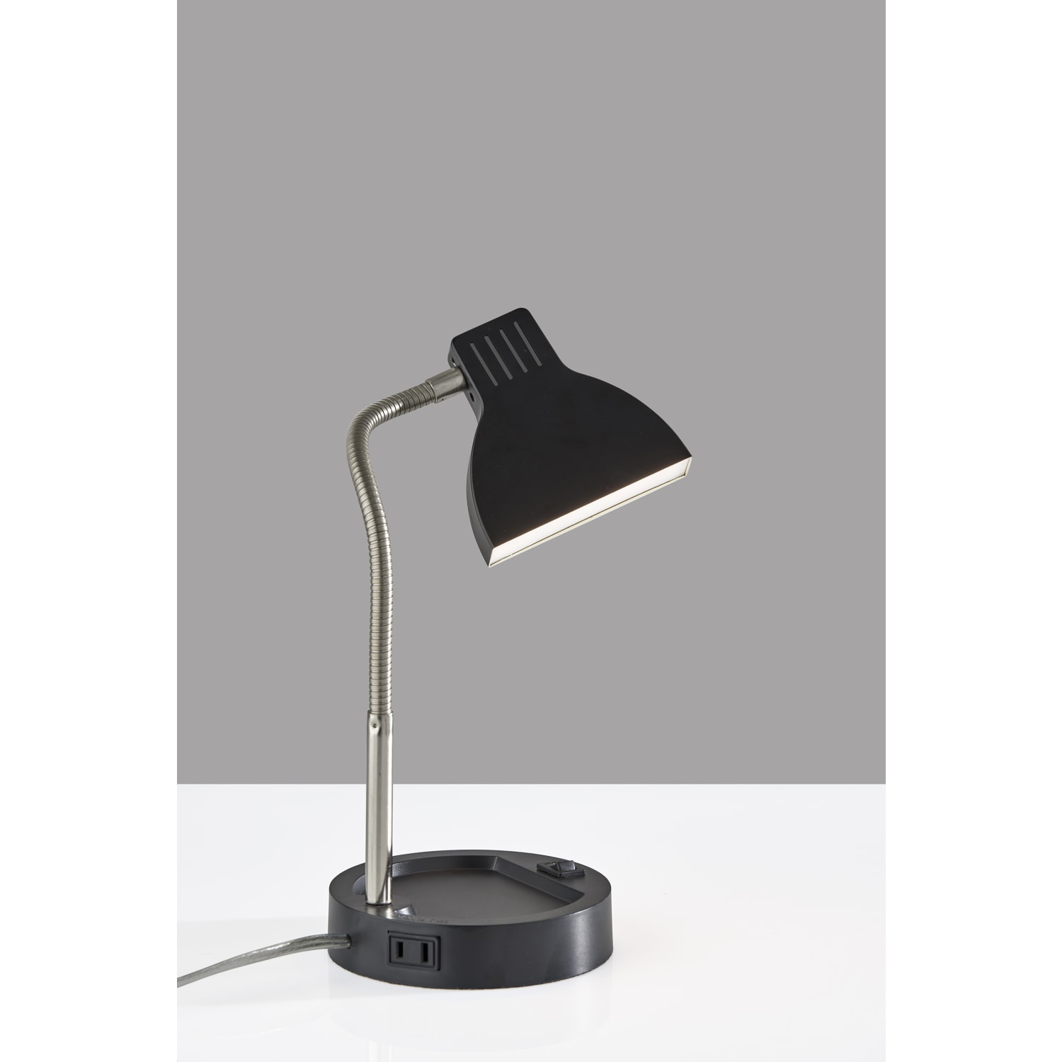 Adesso Simplee Slender LED Desk Lamp, 13-1/2inH, Black/Brushed Steel/Black - Image 4