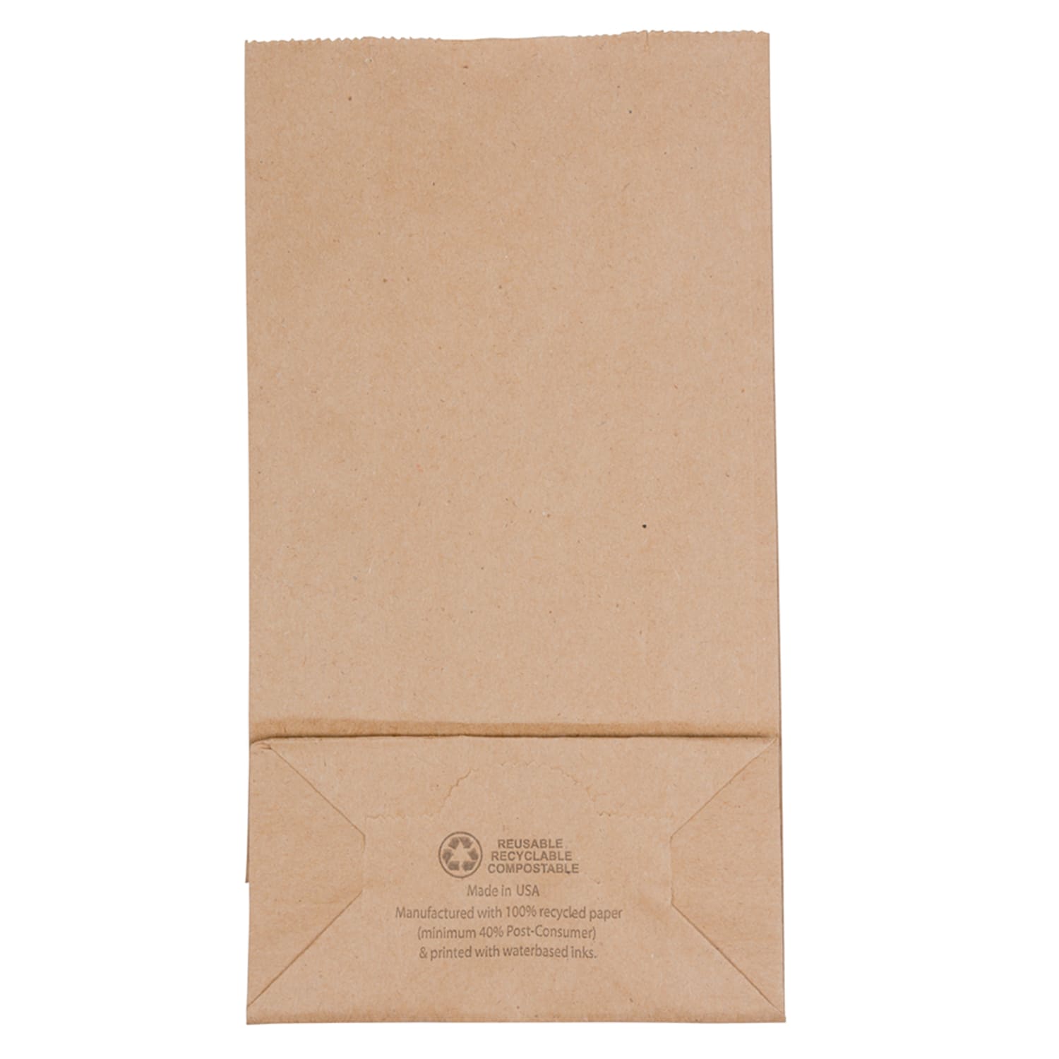 JAM Paper Small Kraft Lunch Bags, 4-1/4in x 8in x 2-1/4in, Brown, Pack Of 25 Bags - Image 4