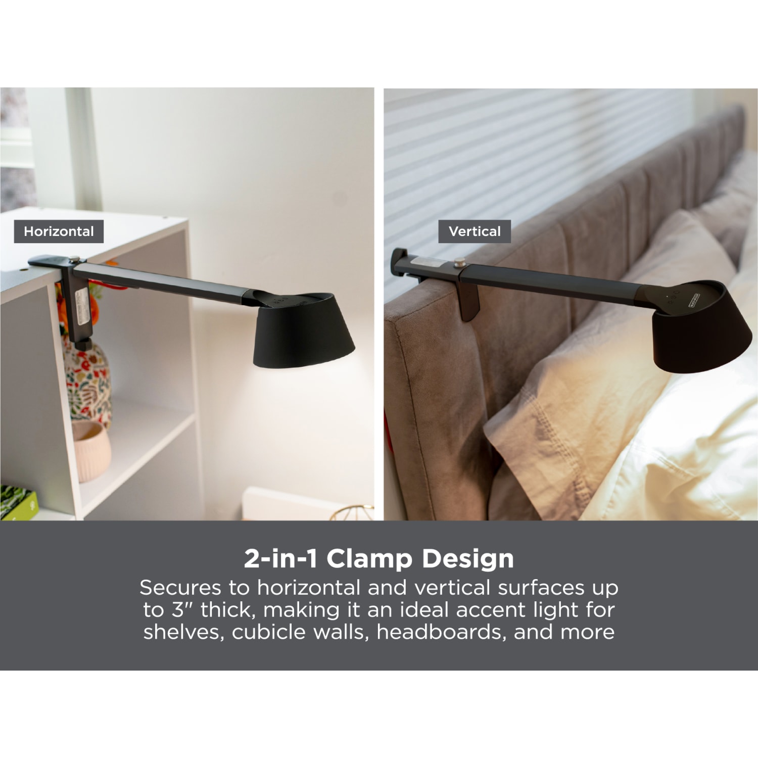 Black+Decker Verve Designer Series Smart LED Desk Lamp With Clamp Base, 4-1/16inH, Black - Image 3