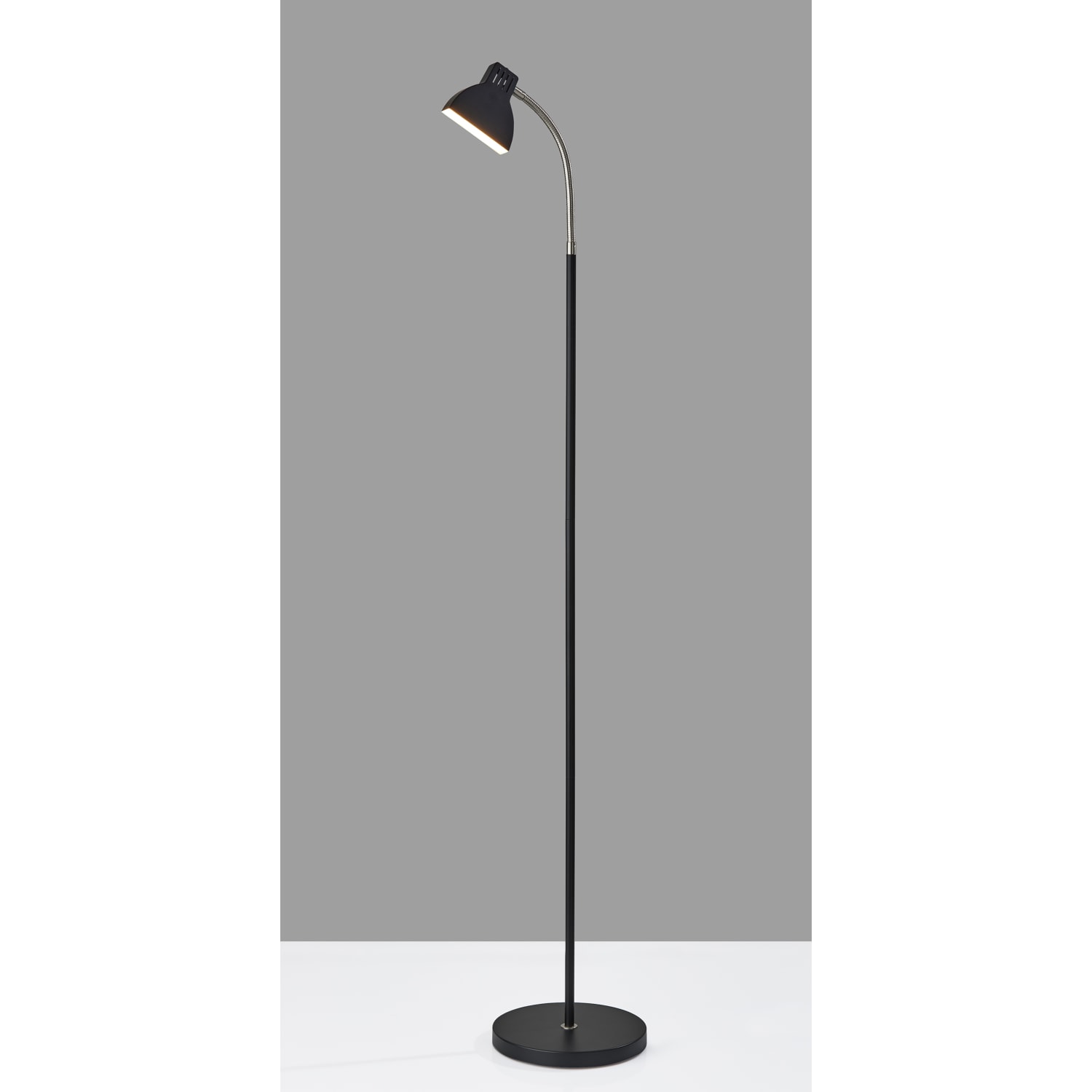 Adesso Simplee Slender LED Floor Lamp, 57inH, Black/Brushed Steel - Image 3