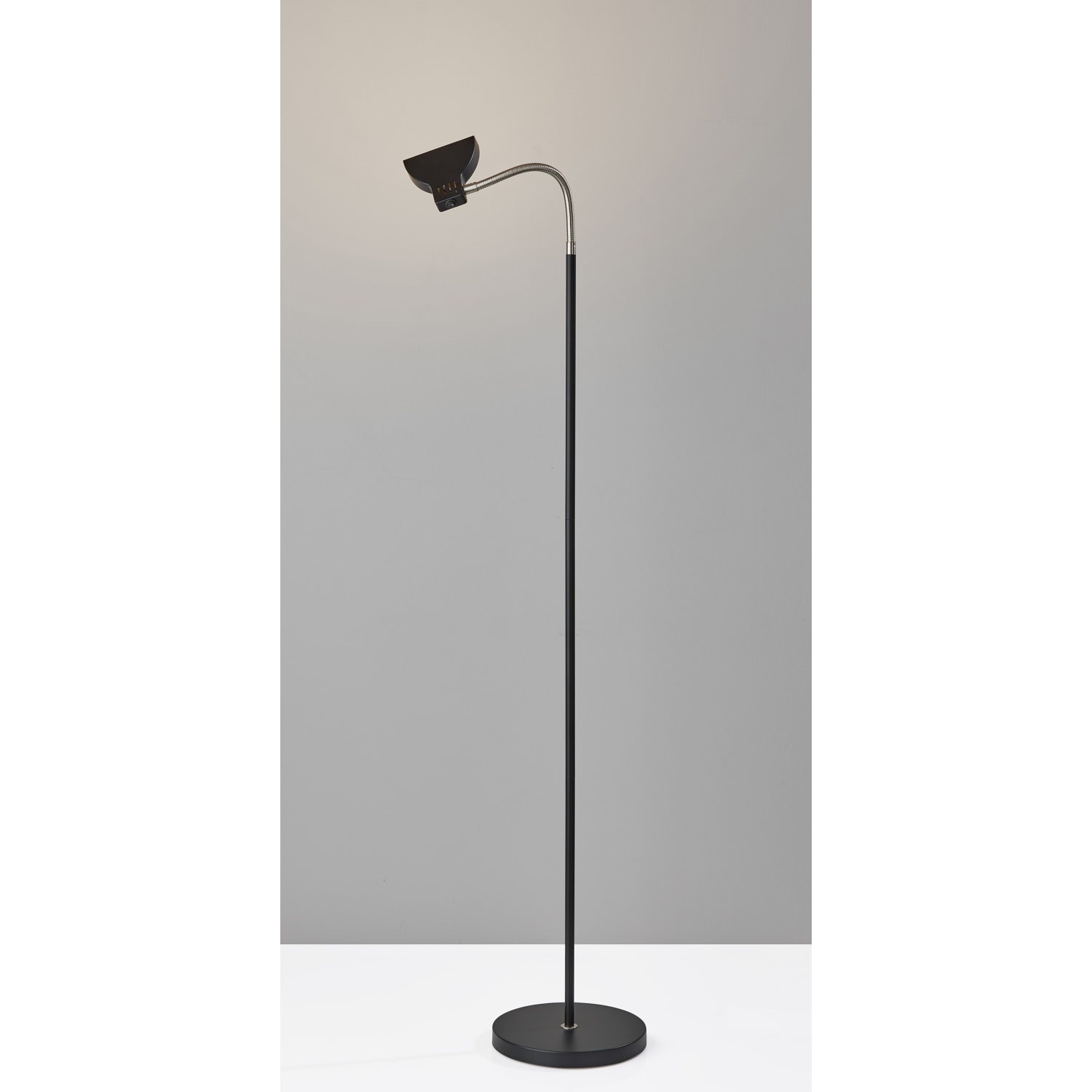 Adesso Simplee Slender LED Floor Lamp, 57inH, Black/Brushed Steel - Image 4