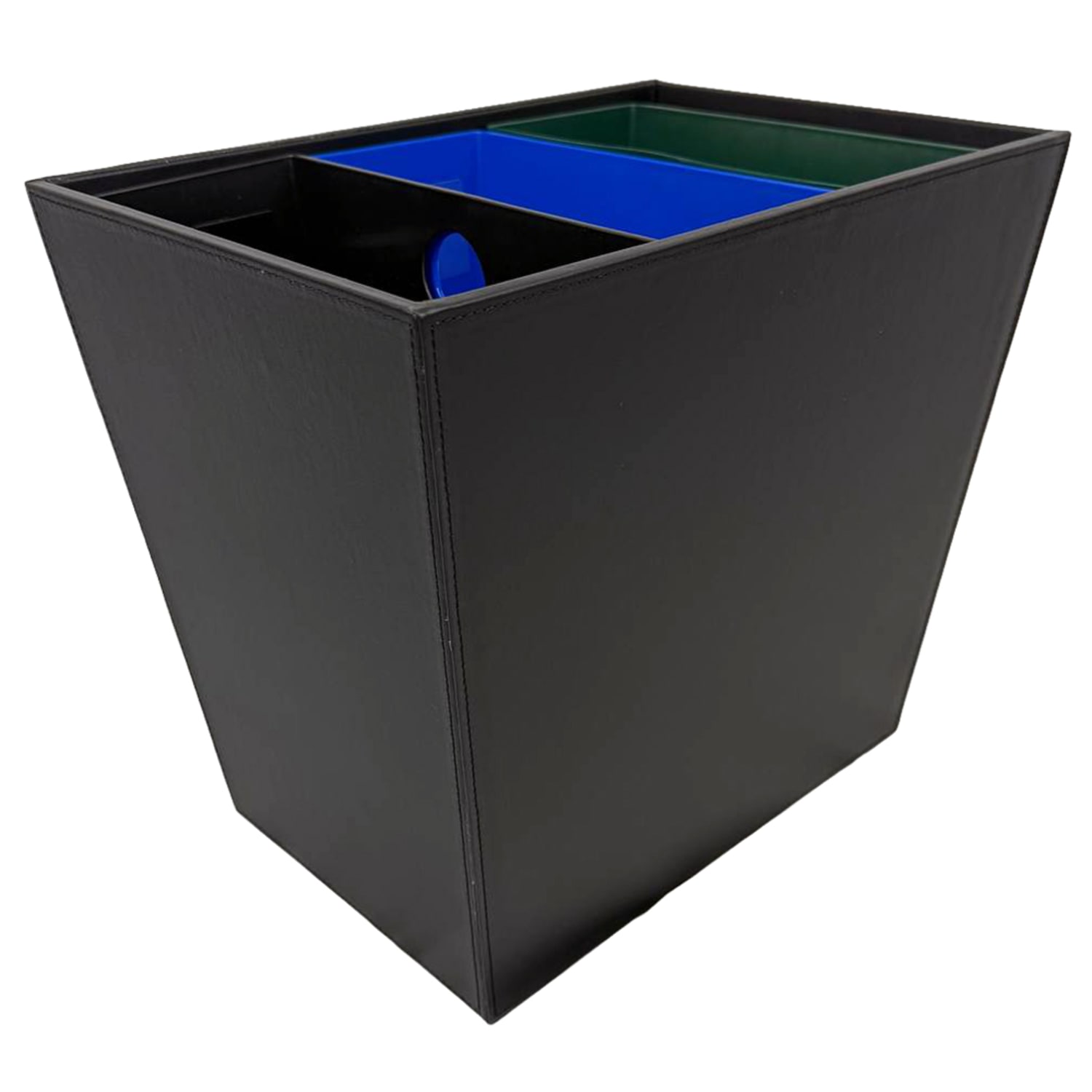 Hospitality Source Wood Triple Recycle Bins, 14in x 9-1/2in x 12-1/2in, Black, Set Of 6 Bins - Image 4