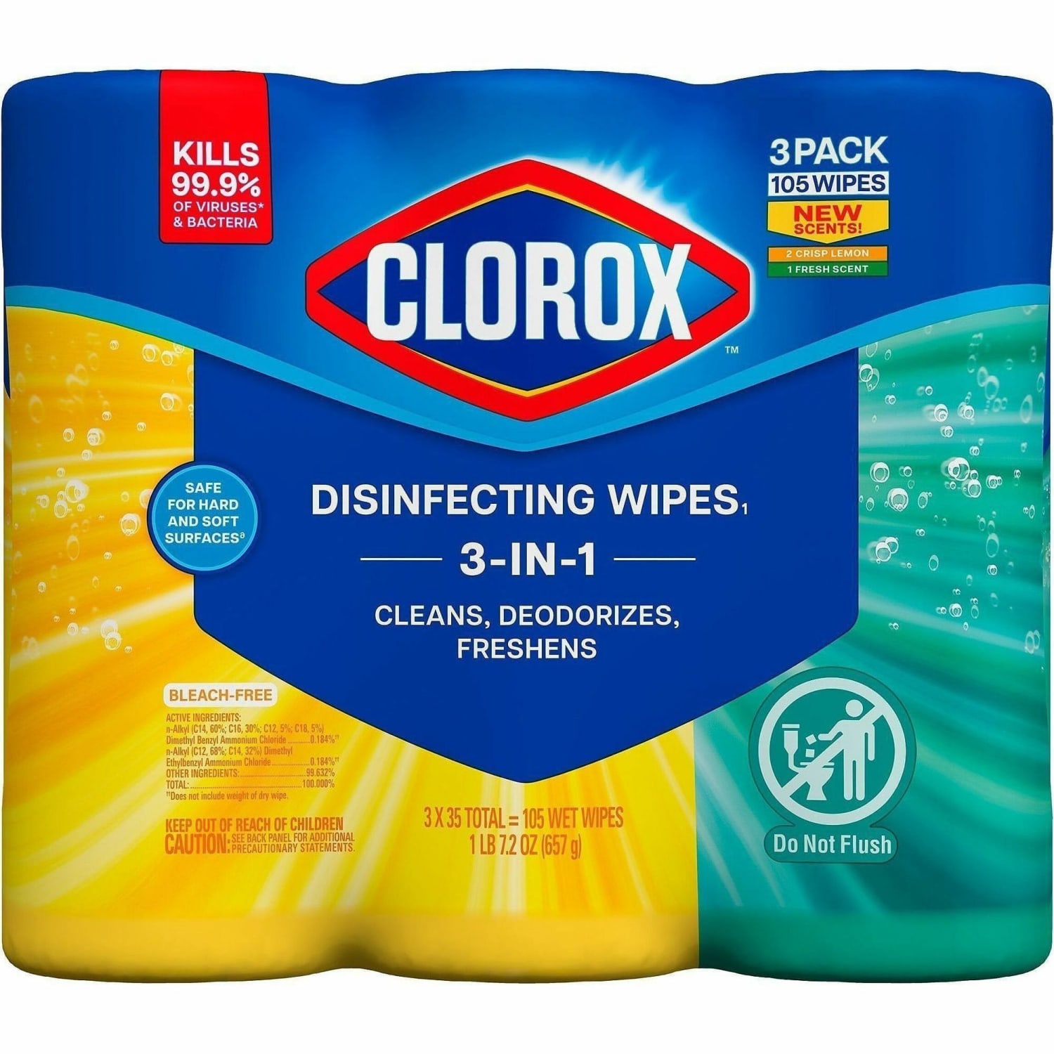 Clorox Disinfecting Cleaning Wipes Value Pack - Ready-To-Use - Easy to Use - White - 35 Tub - 675 / Pallet - Image 3