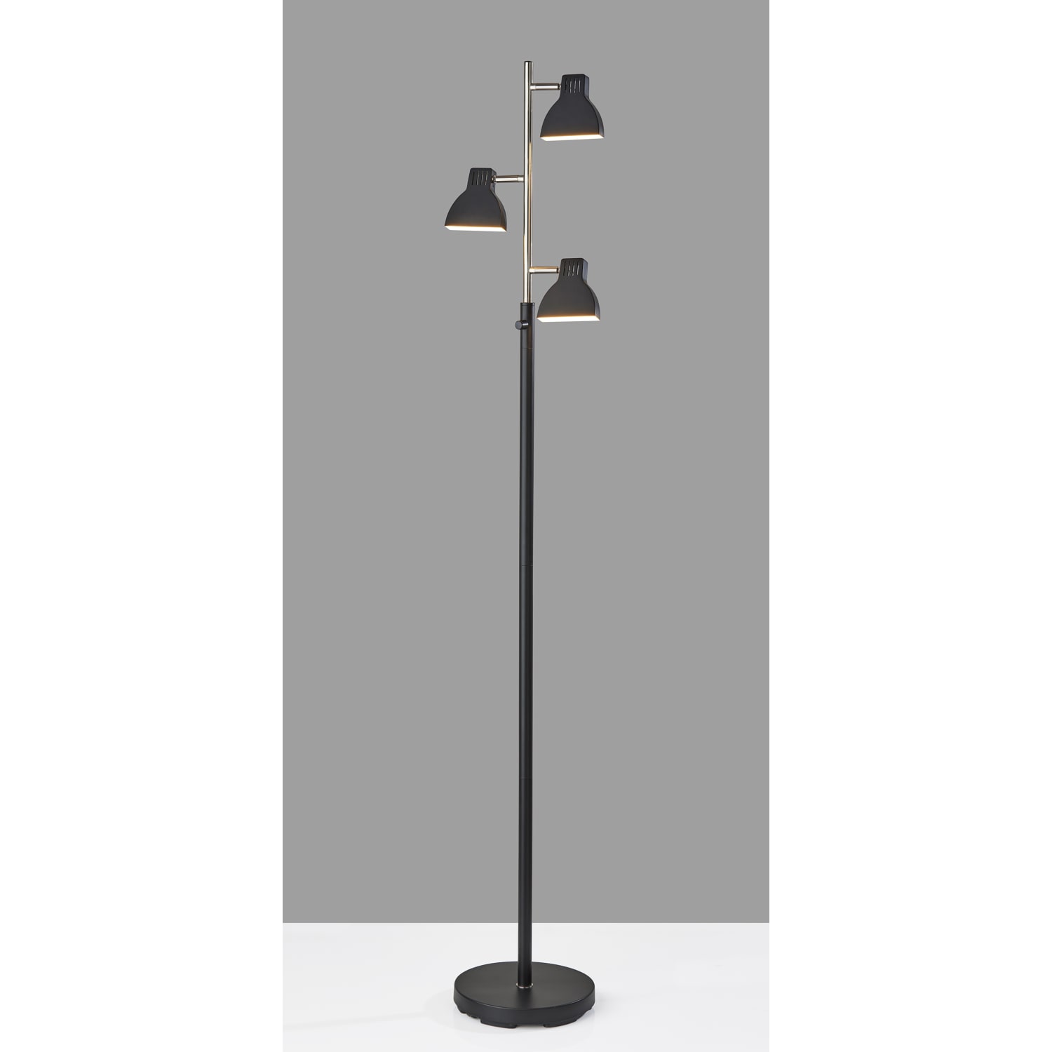 Adesso Simplee Slender LED Tree Lamp, 65inH, Black/Brushed Steel - Image 3