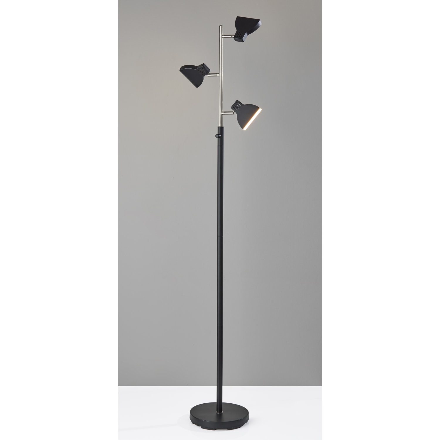 Adesso Simplee Slender LED Tree Lamp, 65inH, Black/Brushed Steel - Image 4