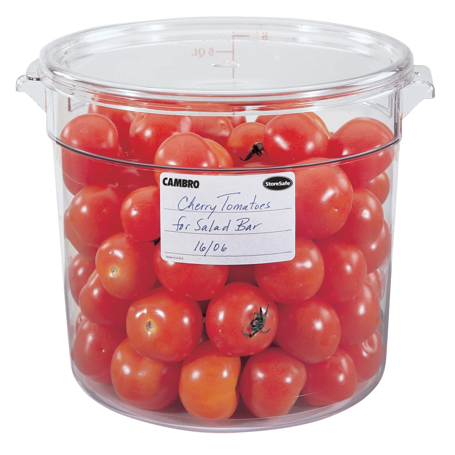 Cambro Camwear Round Food Storage Lids For 6- And 8-Qt Containers, Clear, Pack Of 12 Lids - Image 3