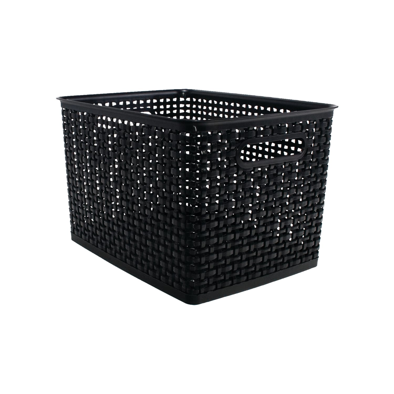 Realspace Plastic Weave Bin, Large Size, Black - Image 3
