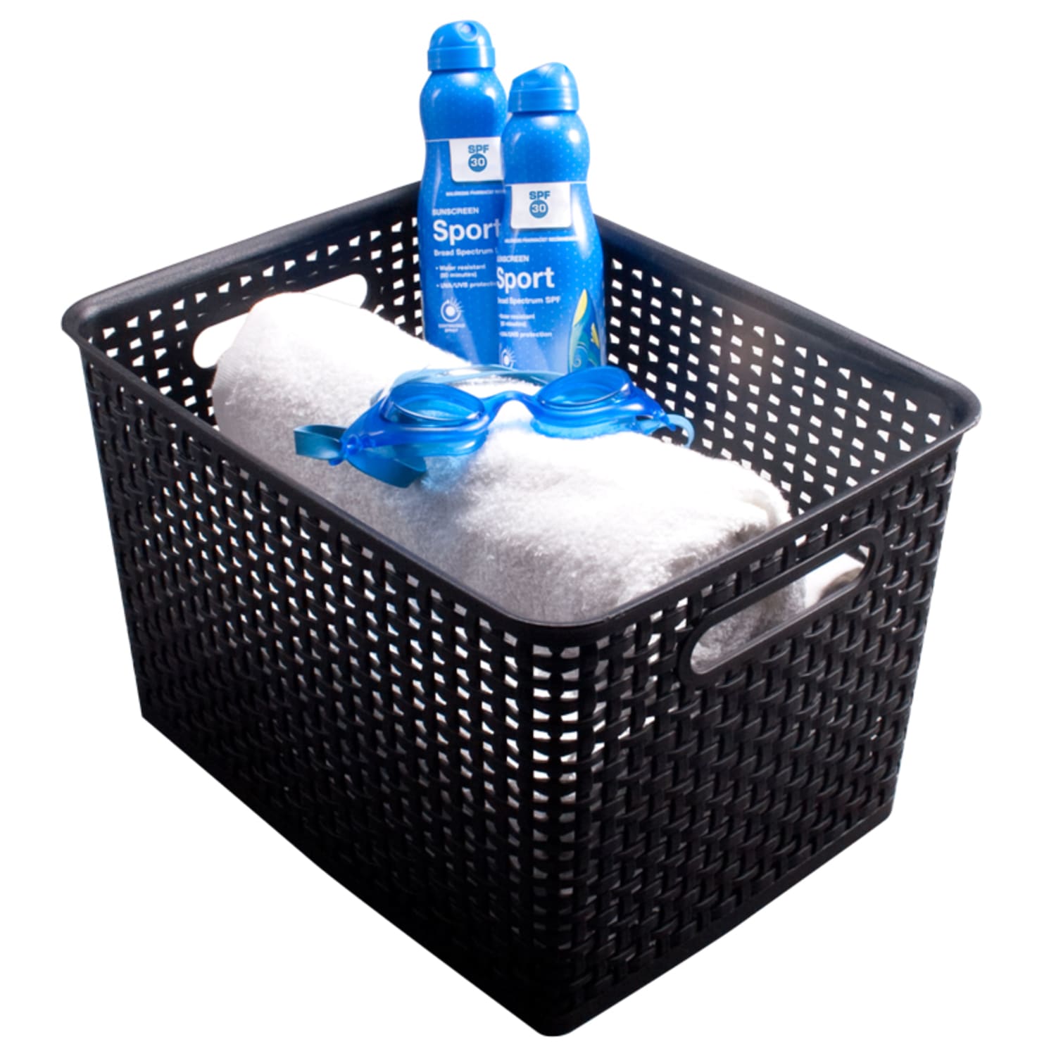 Realspace Plastic Weave Bin, Large Size, Black - Image 5