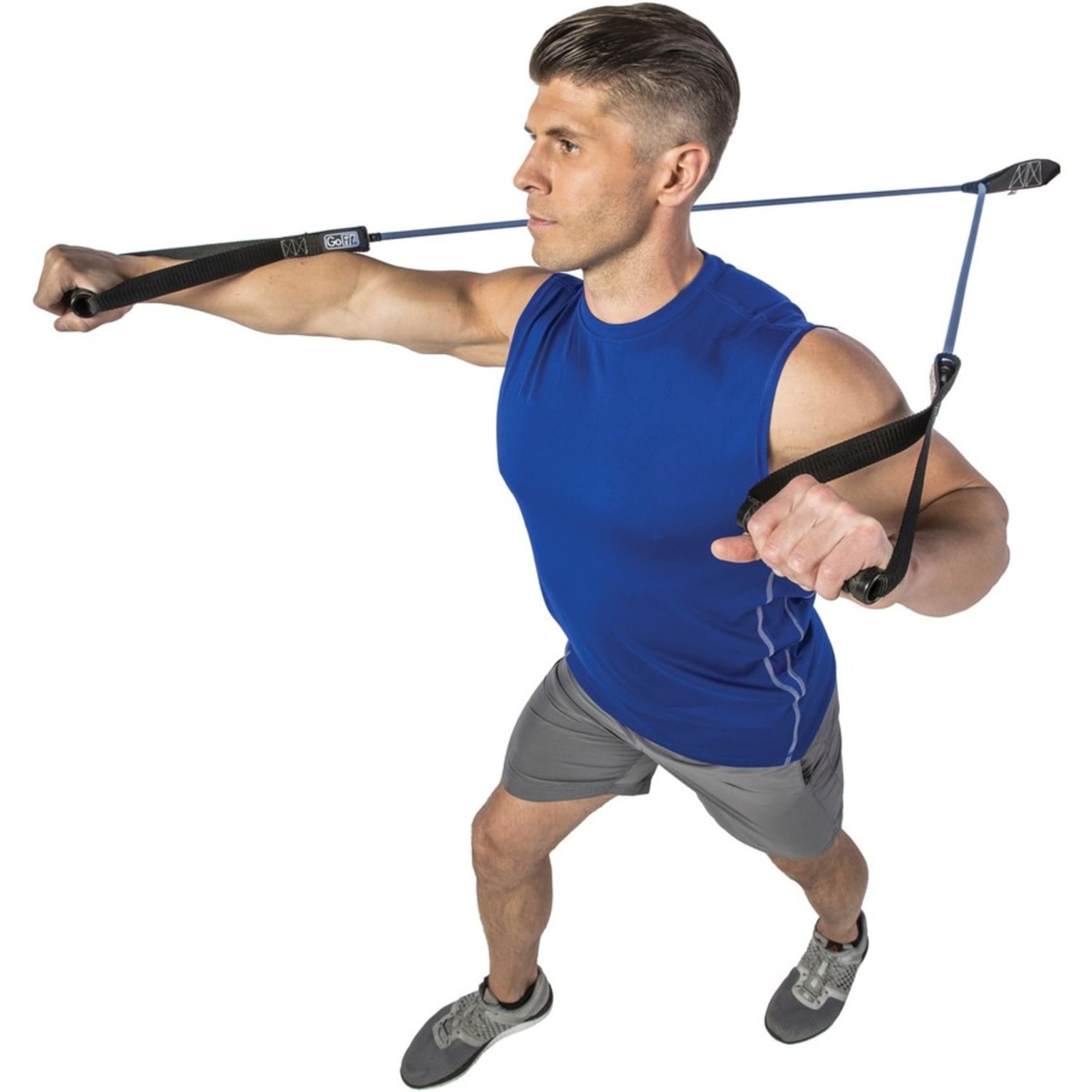 GoFit Pro-Grade Power Tubes with Handles (Blue/40 Lbs.) - Blue - Rubber - Image 6