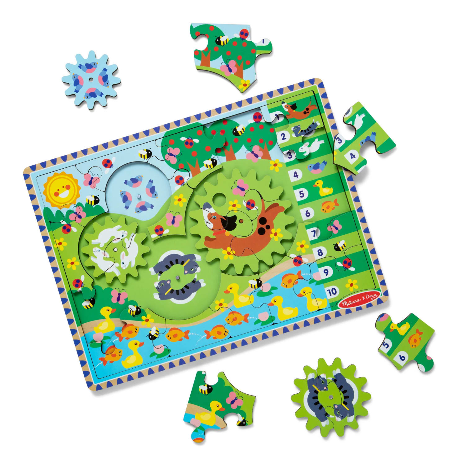 Melissa & Doug Animal Chase I-Spy Wooden Gear Puzzle - Image 3