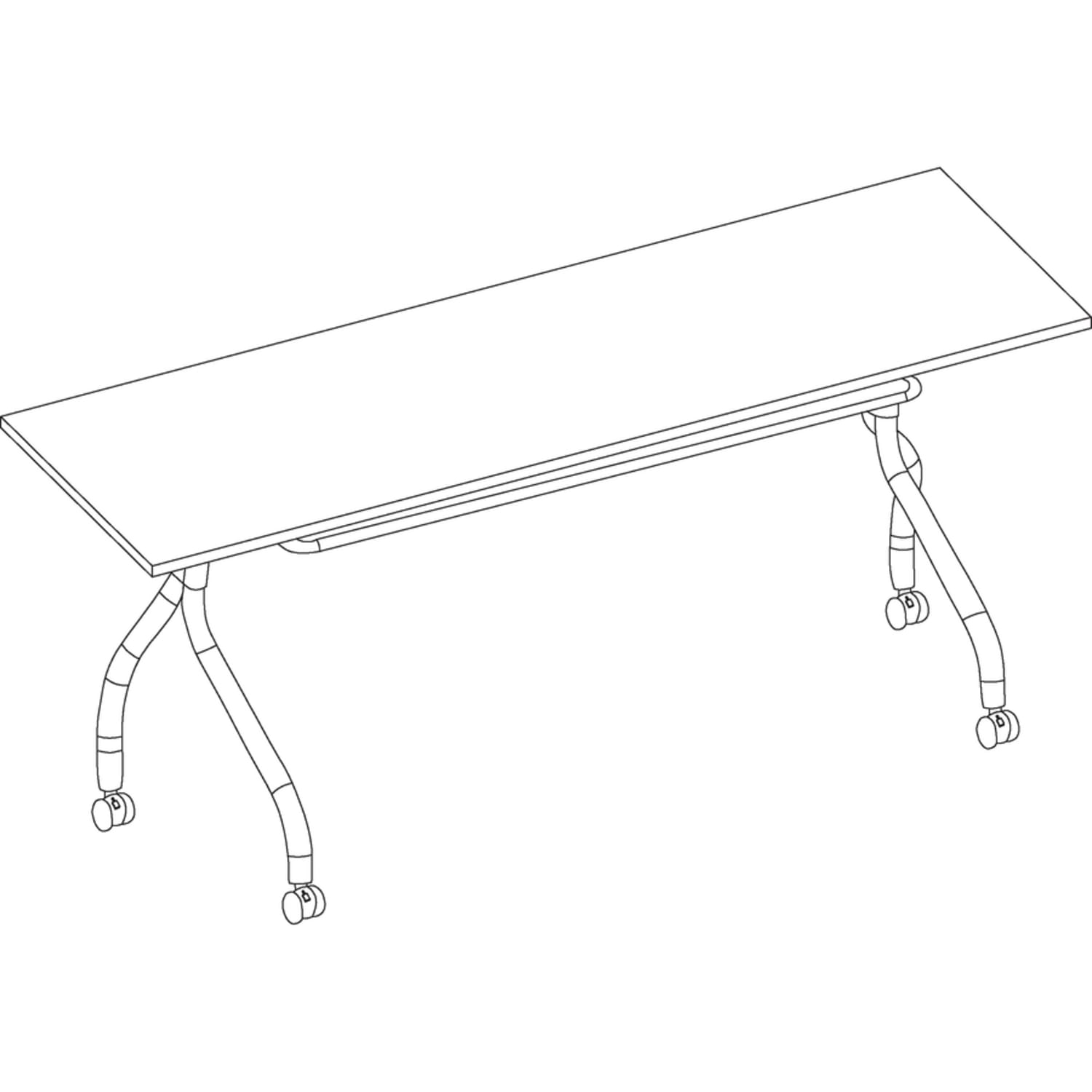 Lorell Flip Top Training Table, 72inW, Espresso/Silver - Image 5