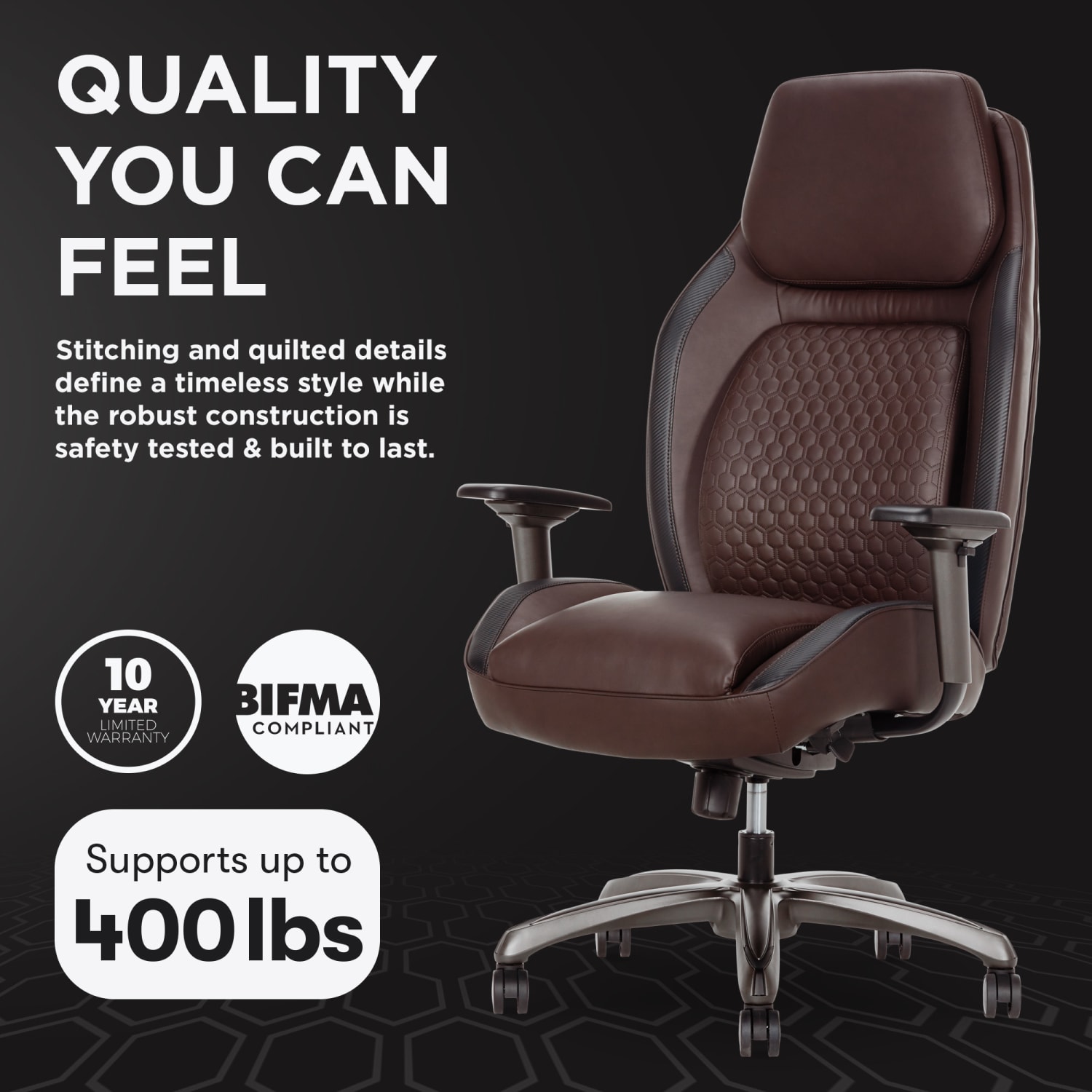 Shaquille ONeal Zephyrus Ergonomic Bonded Leather HighBack Executive Office Chair WalnutSilver BIFMA Compliant PopularChairscom Shaquille O Neal Zephyrus Ergonomic Bonded Leather High Back Executive Office Chair WalnutSilver BIFMA Compliant PopularChairscom