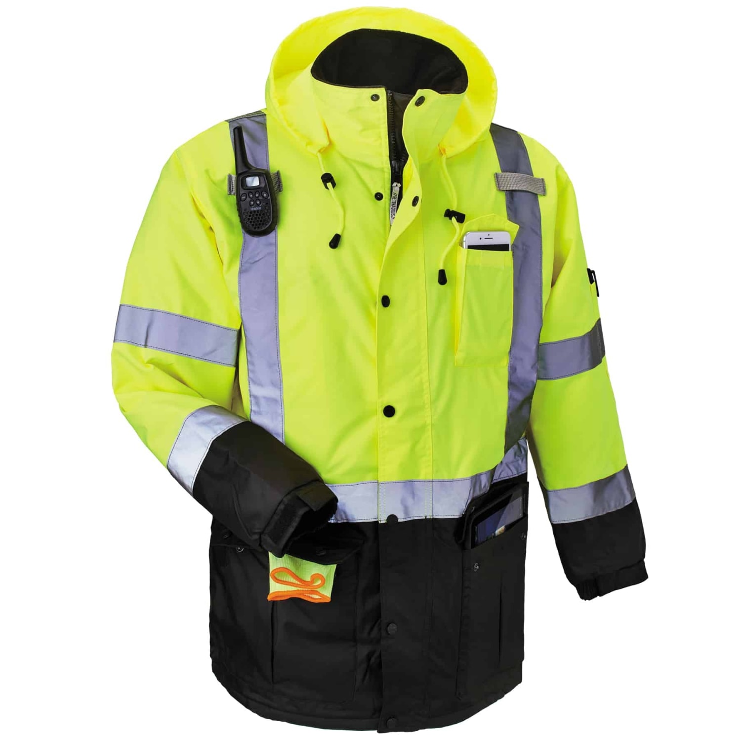 Ergodyne GloWear 8384 Type R Class 3 Polyester Thermal Parka, X-Large, Lime - Image 5