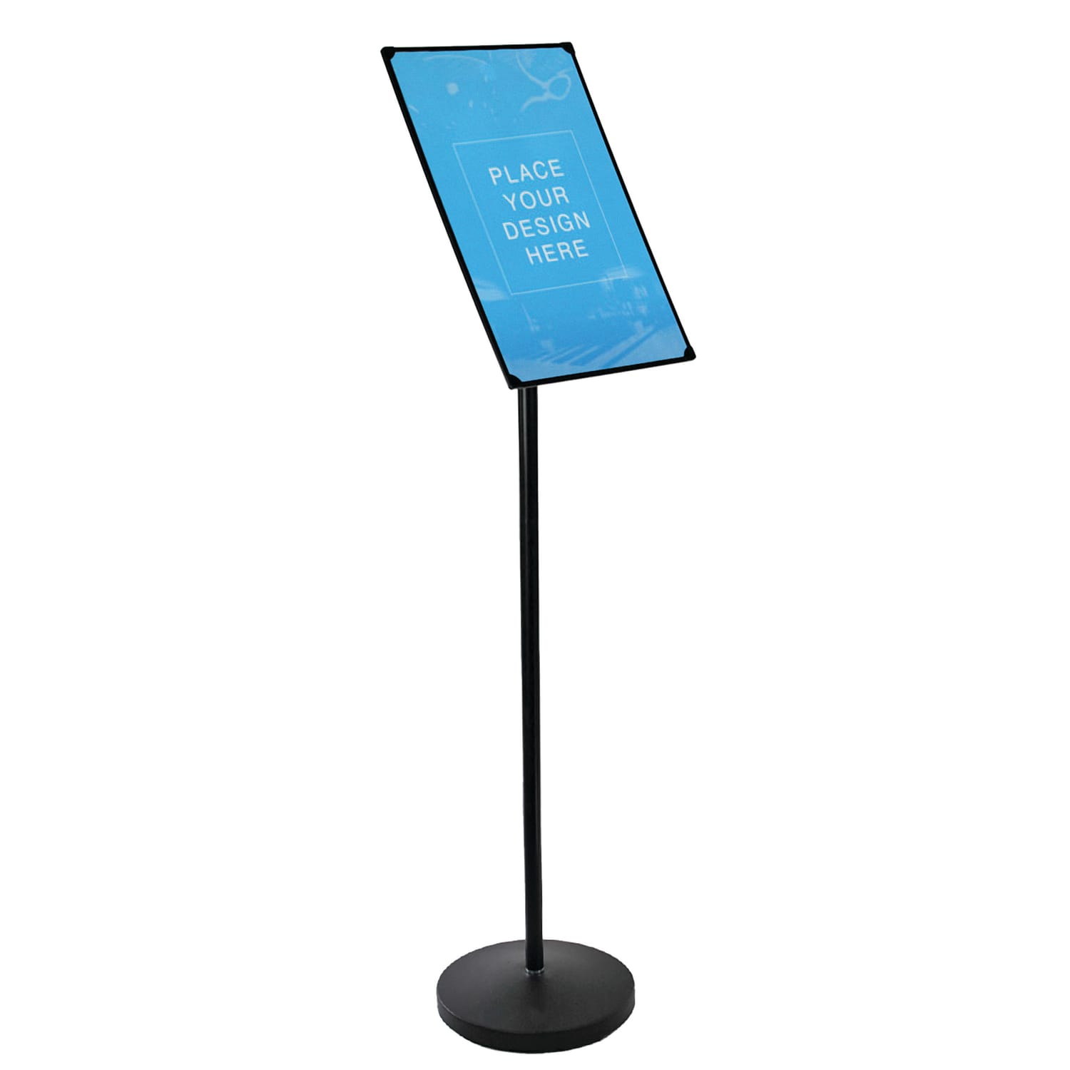 Azar Displays Pedestal Swivel Frame Plastic Vertical/Horizontal Floor Stand, 54inH x 11inW x 11inD, Black - Image 3
