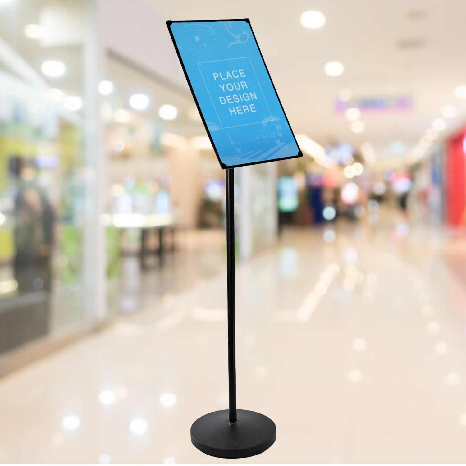 Azar Displays Pedestal Swivel Frame Plastic Vertical/Horizontal Floor Stand, 54inH x 11inW x 11inD, Black - Image 4