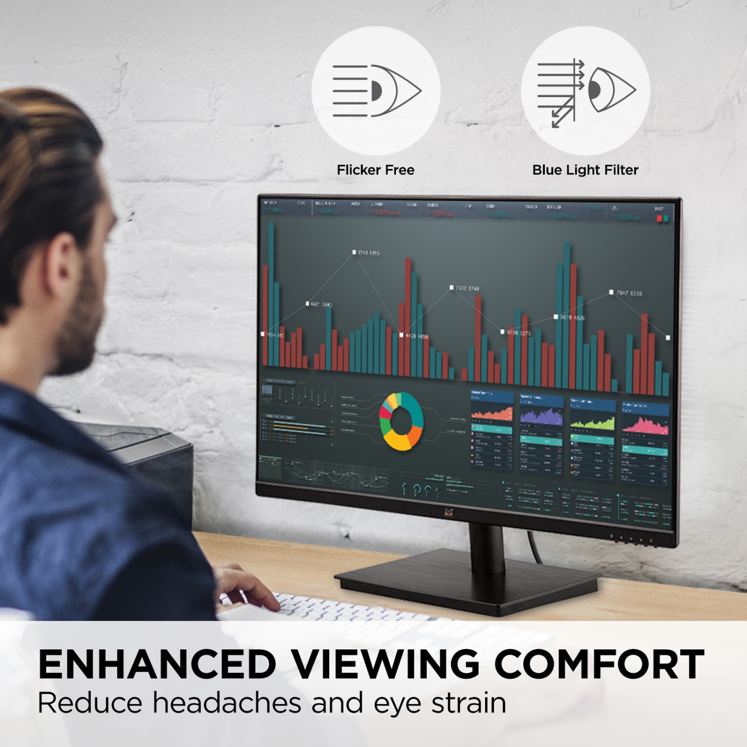 ViewSonic VA2709M 27 Inch IPS Full HD 1080p Monitor with 100Hz, Thin Bezels, Eye Care, HDMI, VGA Inputs  - VA2709M - Image 5