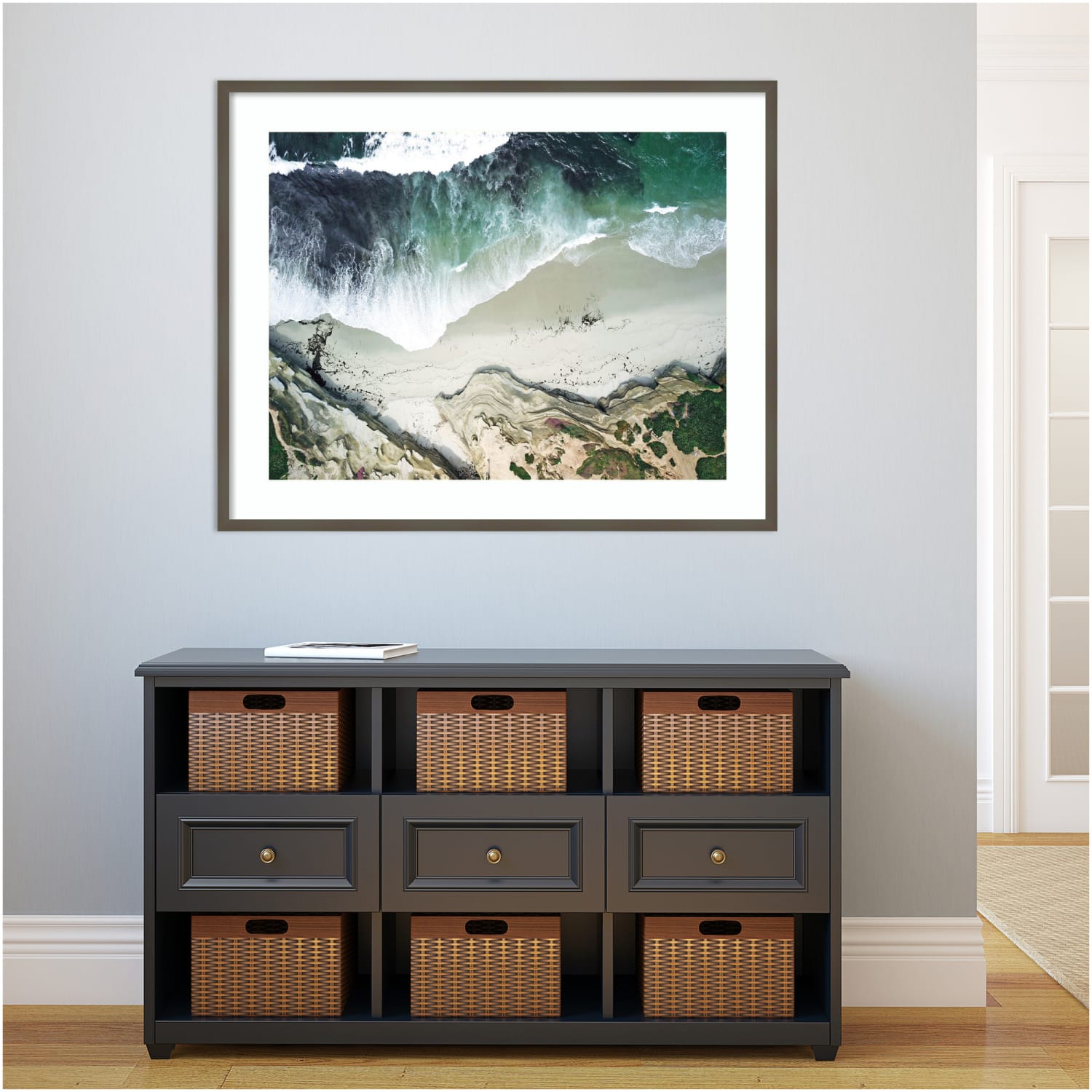 Amanti Art La Jolla Curves by Rachel Dowd Wood Framed Wall Art Print, 41inW x 33inH, Gray - Image 5