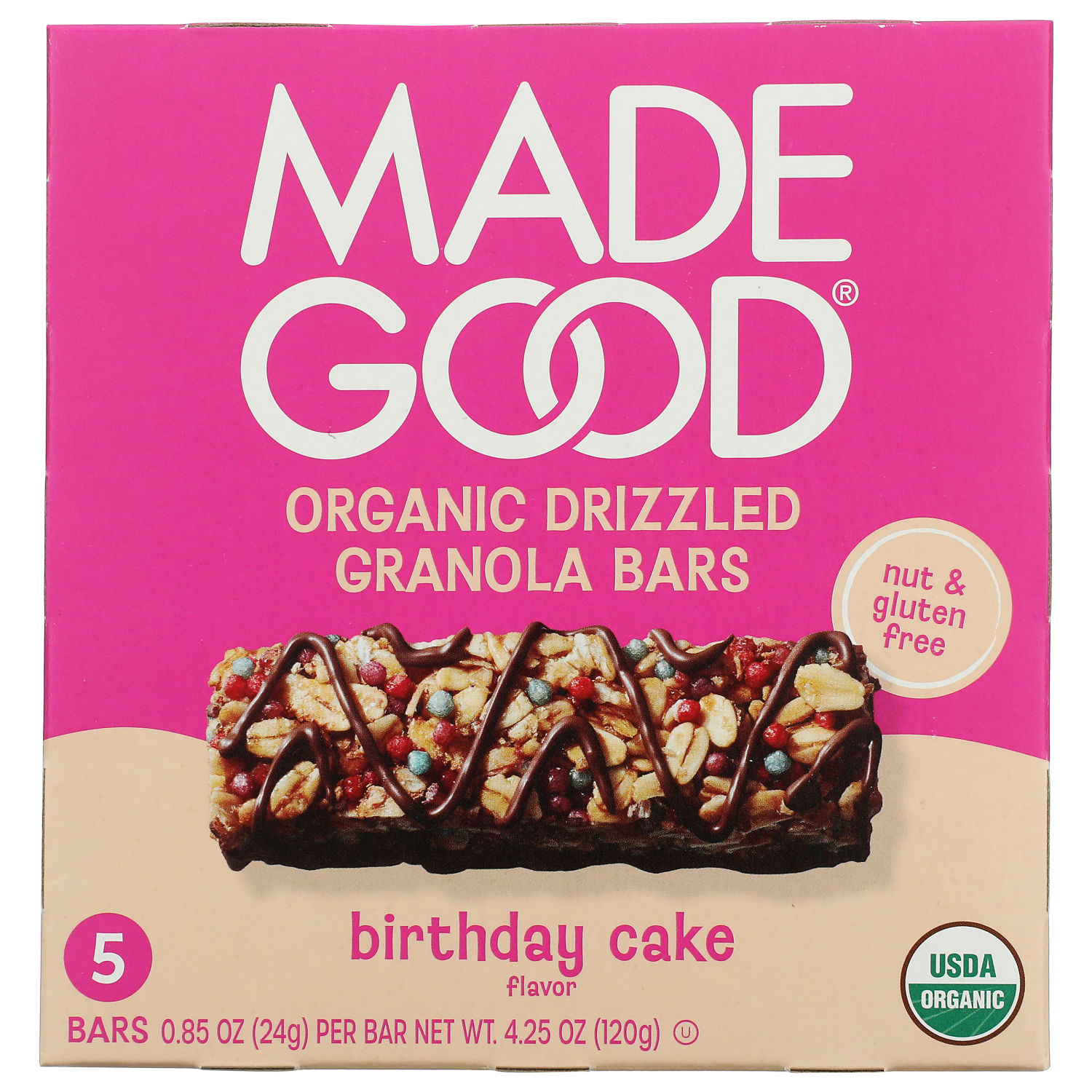 Made Good Granola Bars, Chocolate Drizzled Birthday Cake, 0.85 Oz, Total Qty 30 - Image 3