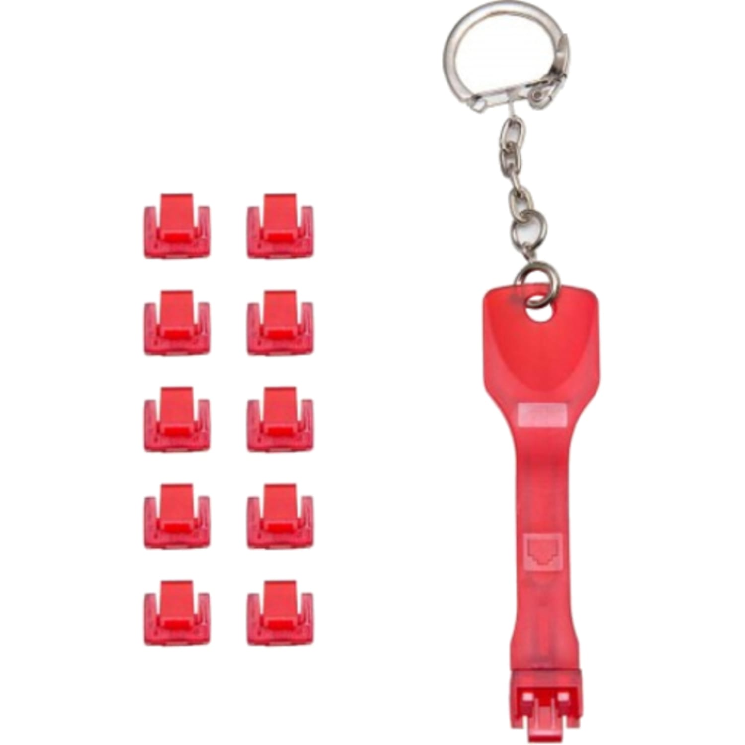 IO Crest Locking RJ45 Port Dust Blocker with Removal Keys Tool - for Security, Cable - Image 3