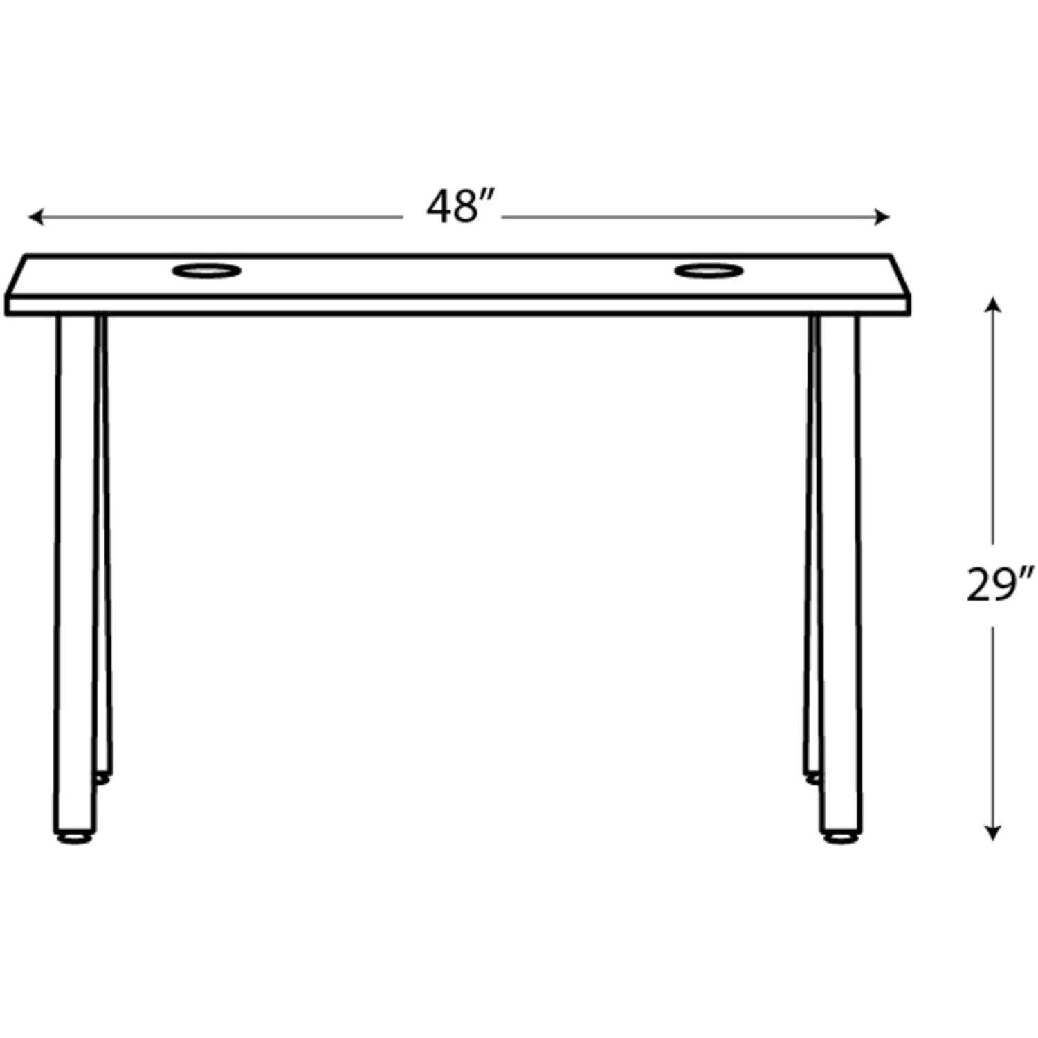 HON Mod Table Writing Desk, 48inW, Java Oak/Silver - Image 3