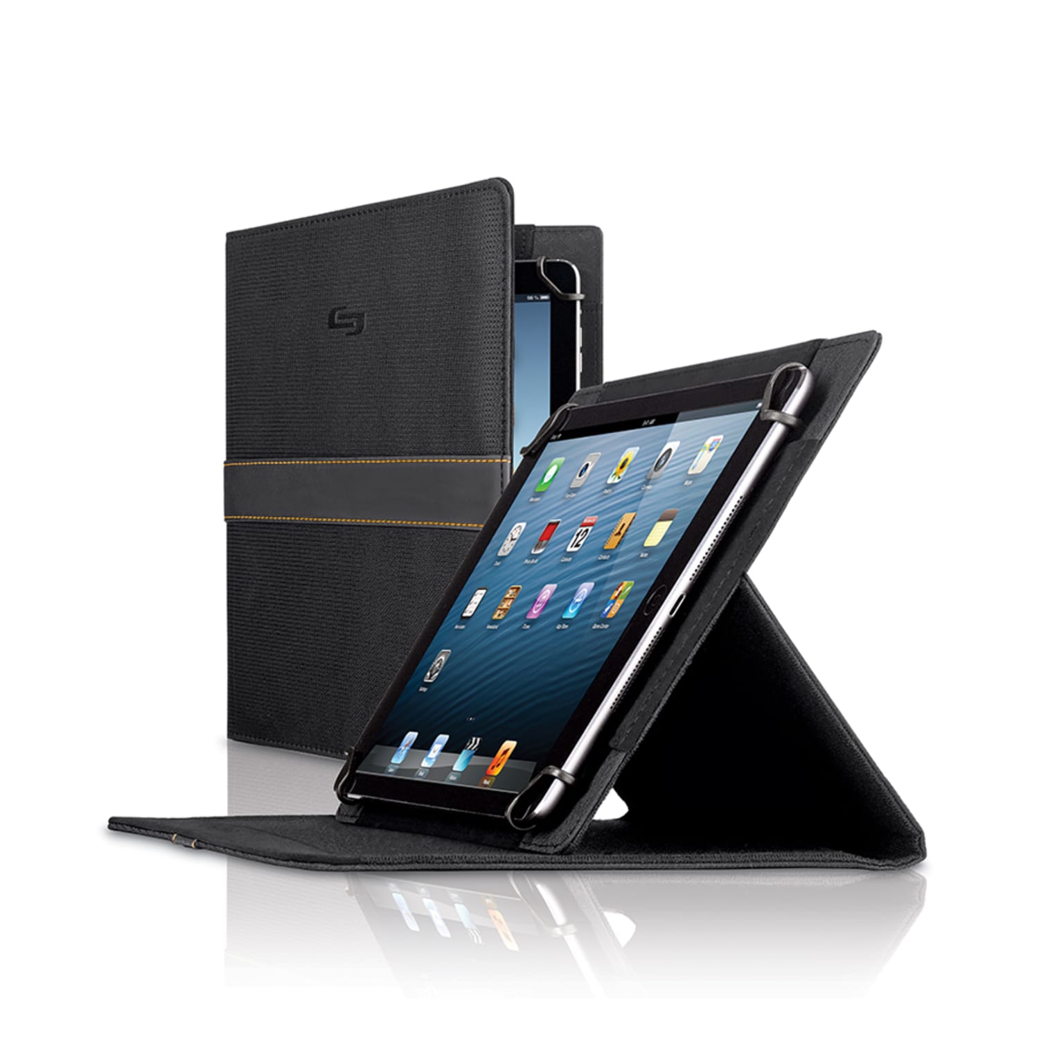 Solo New York Urban Universal Fit Tablet/eReader Booklet Case, Black/Orange - Image 4