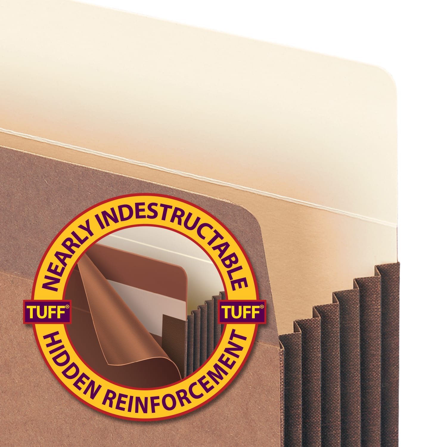 Smead TUFF Pocket File Pockets, 5 1/4in Expansion, 9 1/2in x 14 3/4in, 30% Recycled, Dark Brown, Pack Of 10 - Image 4
