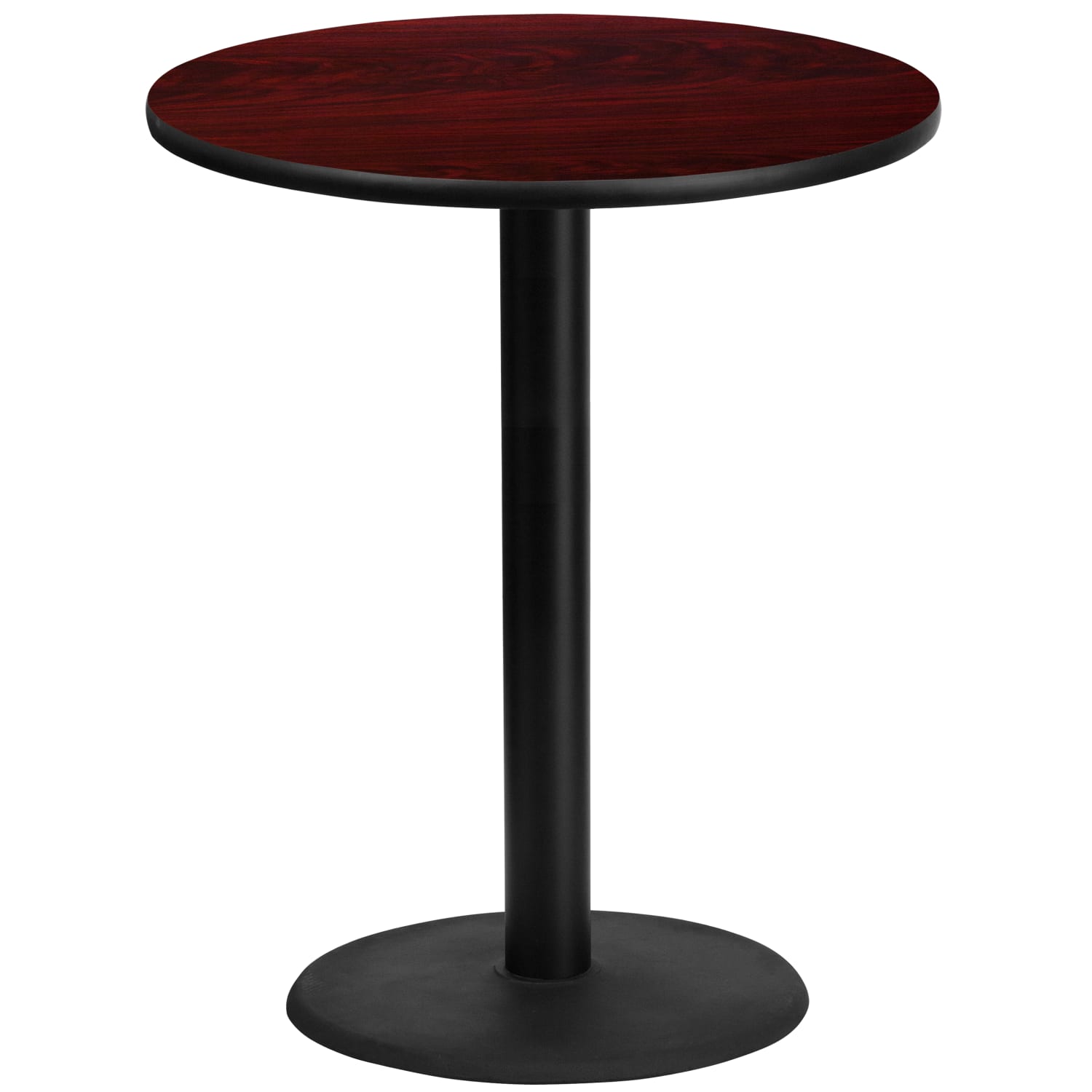Flash Furniture Round Laminate Table Top With Round Bar Height Table Base, 43-3/16inH x 36inW x 36inD, Mahogany - Image 3