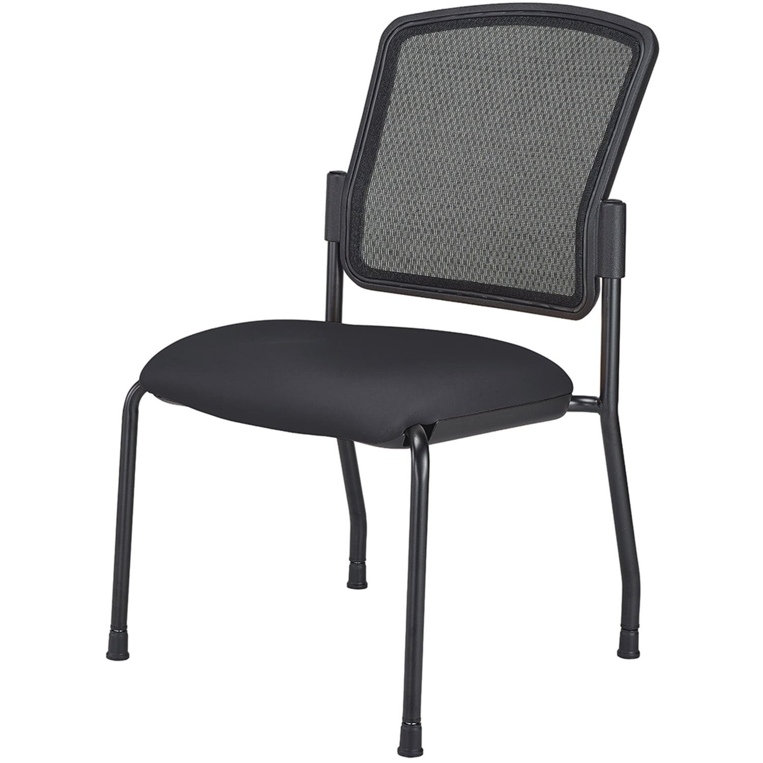 WorkPro Spectrum Series Mesh/Vinyl Stacking Guest Chair with Antimicrobial Protection, Armless, Black, Set Of 2 Chairs, BIFMA Compliant - Image 3