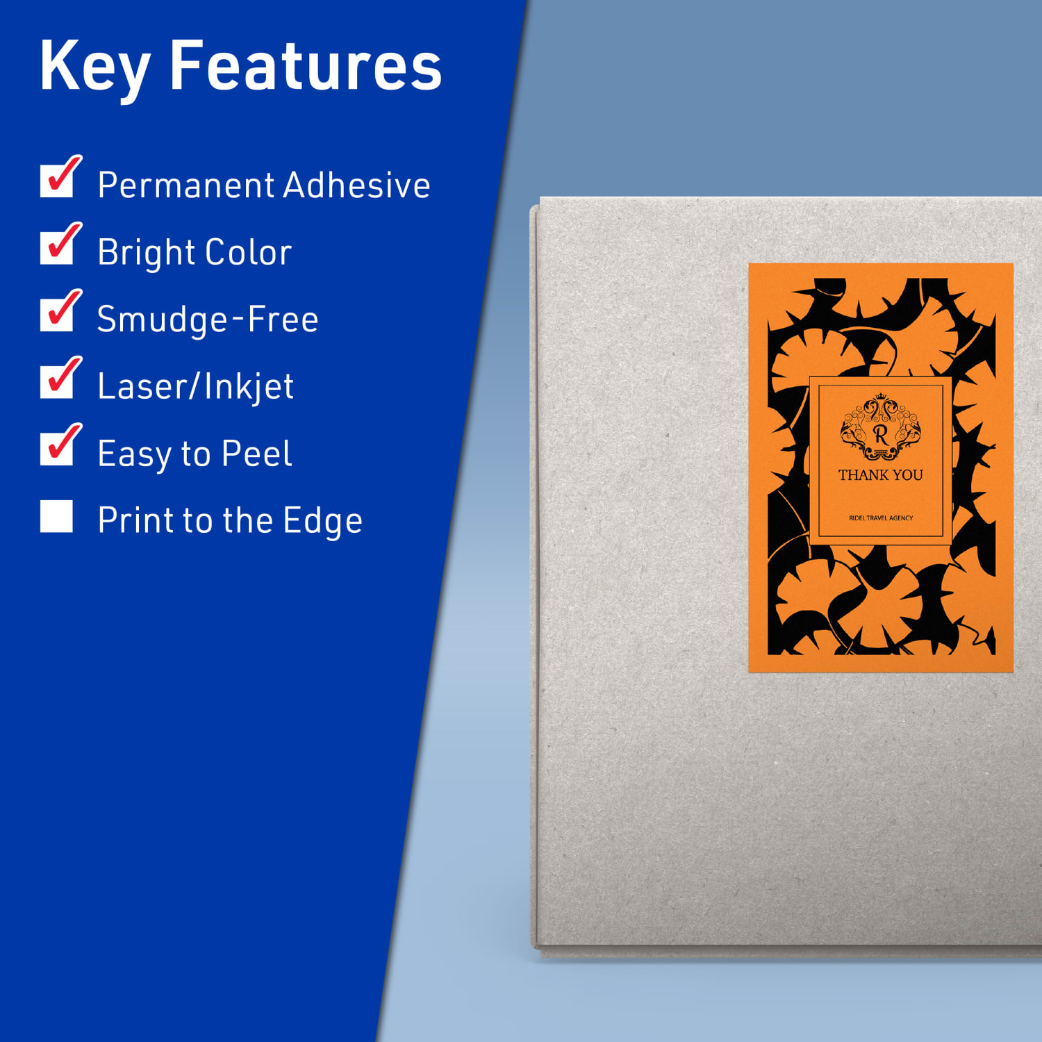 Avery Printable Labels, 94229-BOP80, Rectangle, 5-1/2in x 8-1/2in, Matte Bright Orange, Pack of 160 - Image 3