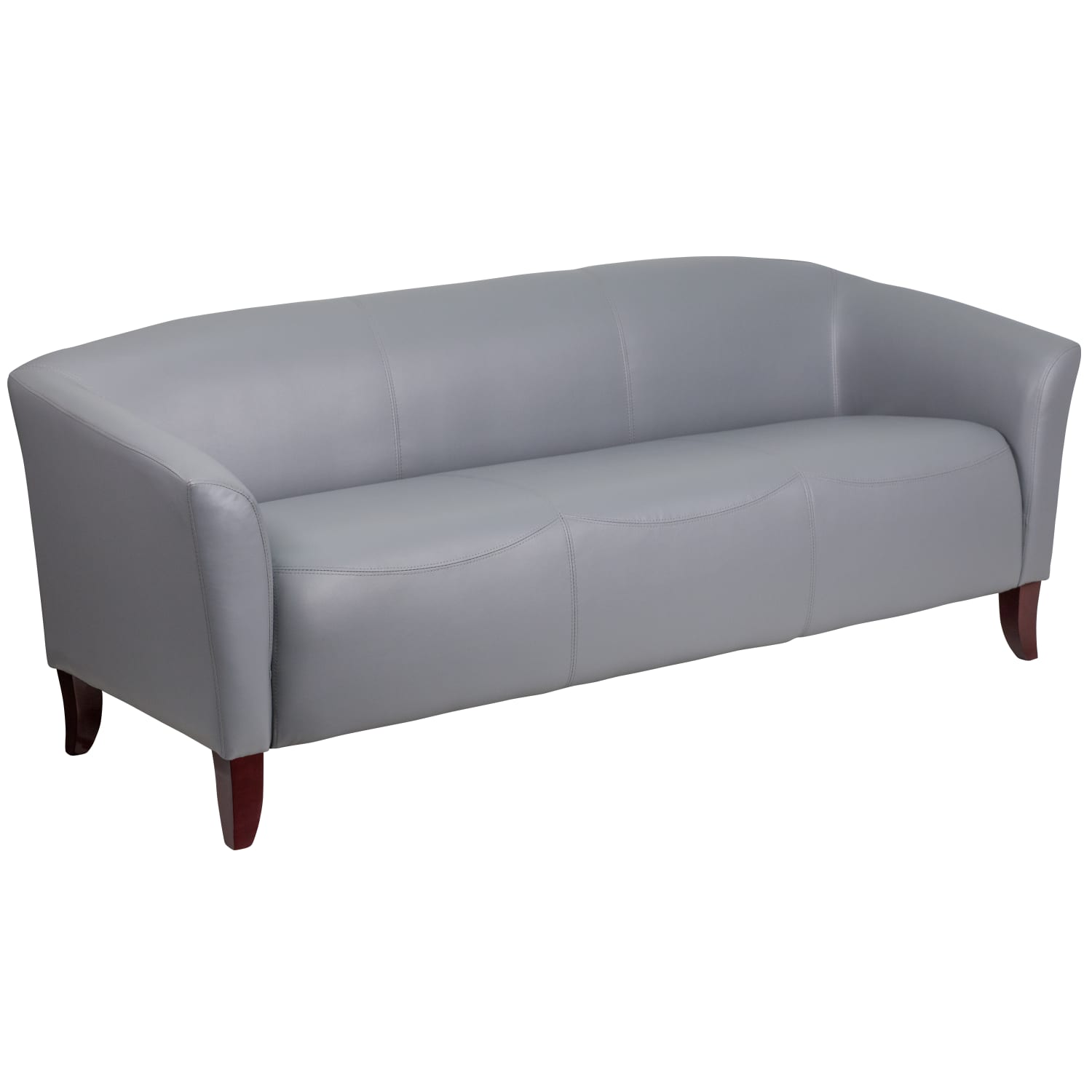 Flash Furniture HERCULES Imperial Series Leathersoft Sofa With Cherry Wood Feet Gray PopularChairscom