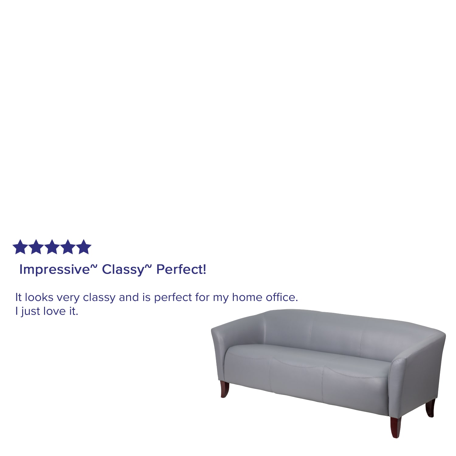 Flash Furniture HERCULES Imperial Series Leathersoft Sofa With Cherry Wood Feet, Gray - Image 5