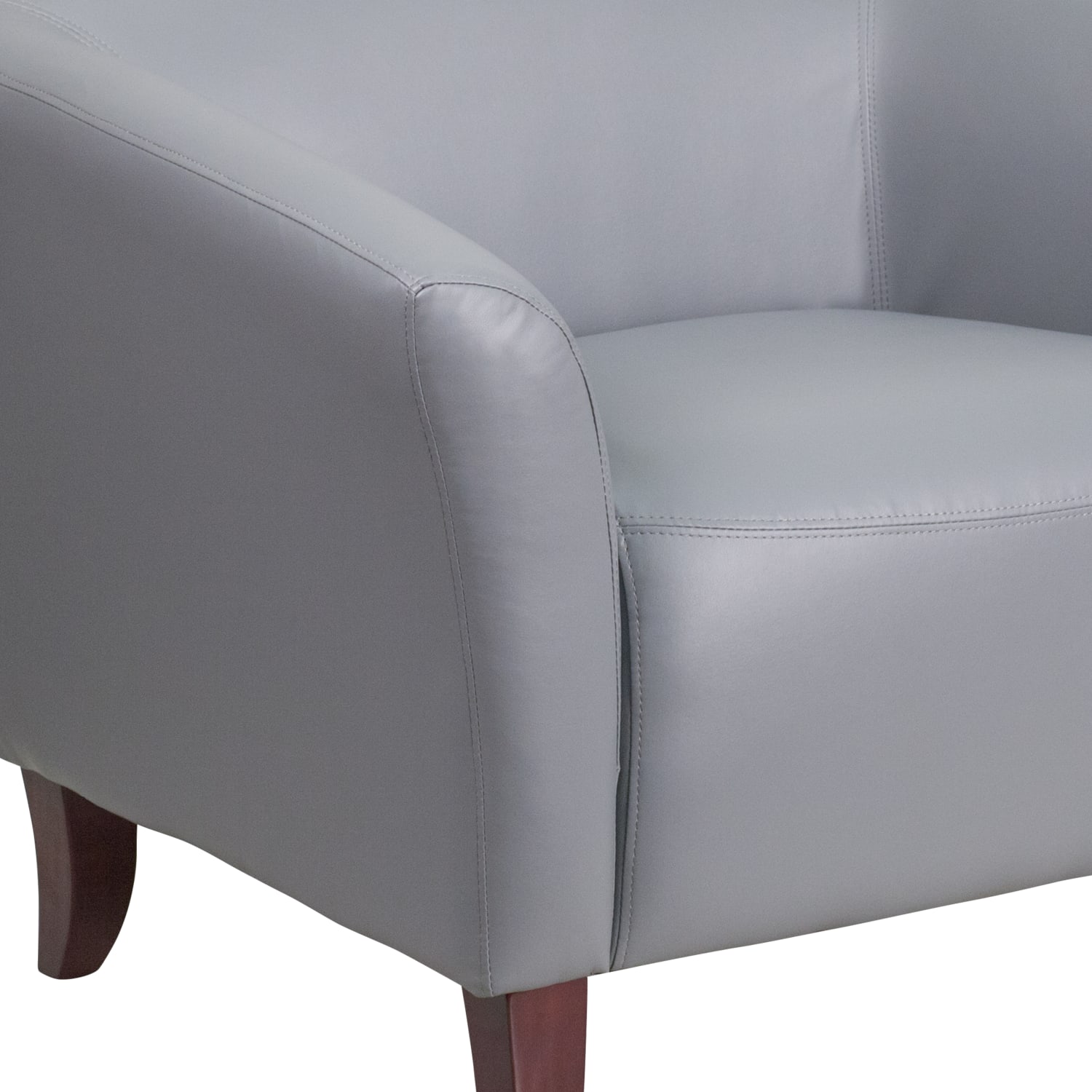 Flash Furniture HERCULES Imperial Series Leathersoft Sofa With Cherry Wood Feet, Gray - Image 9
