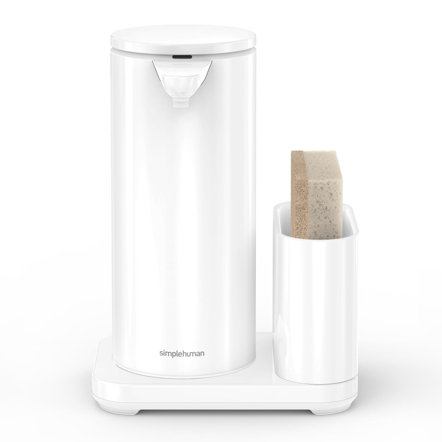 simplehuman Touch-Free Rechargeable Sensor Liquid Soap And Hand Sanitizer Dispenser, With Caddy, 14 Oz, White - Image 3