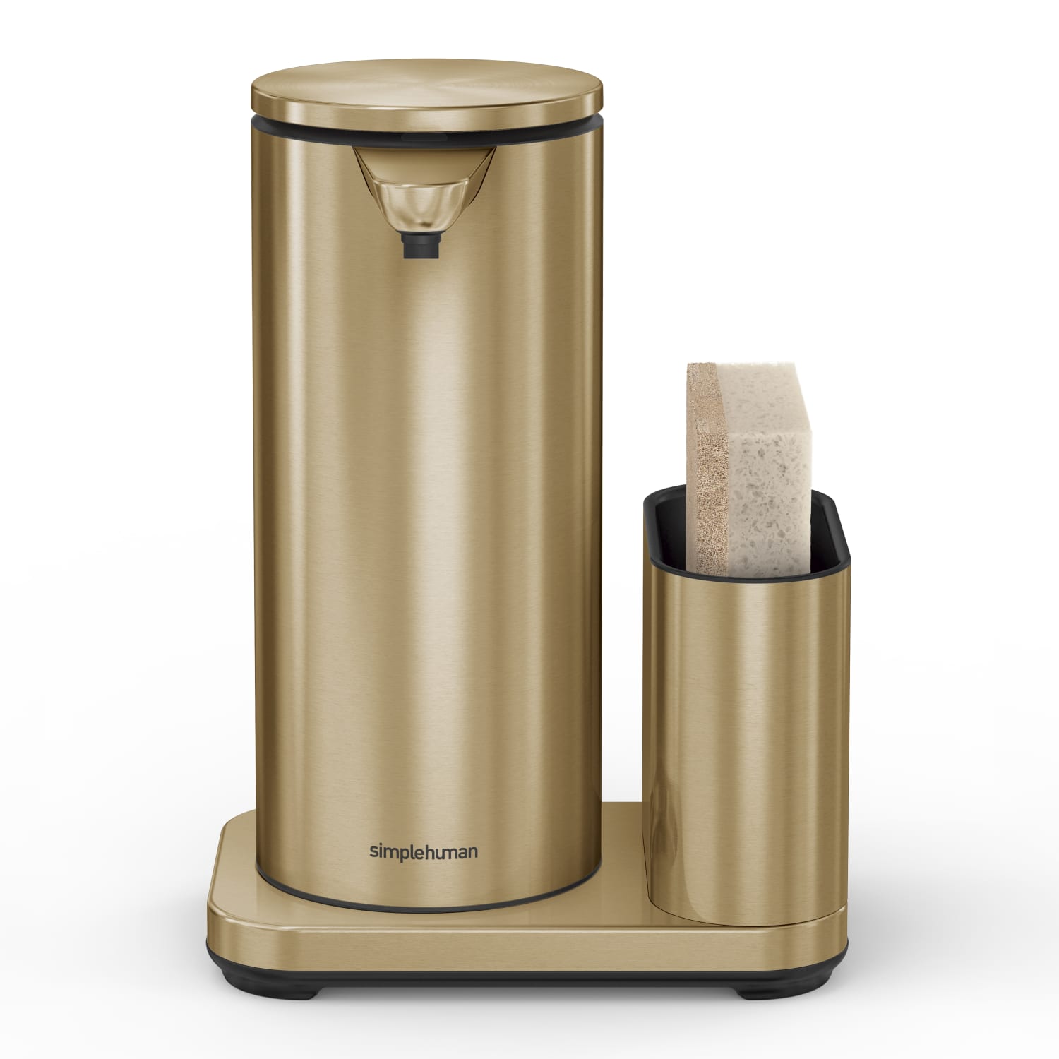 simplehuman Touch-Free Rechargeable Sensor Liquid Soap And Hand Sanitizer Dispenser, With Caddy, 14 Oz, Brass - Image 3